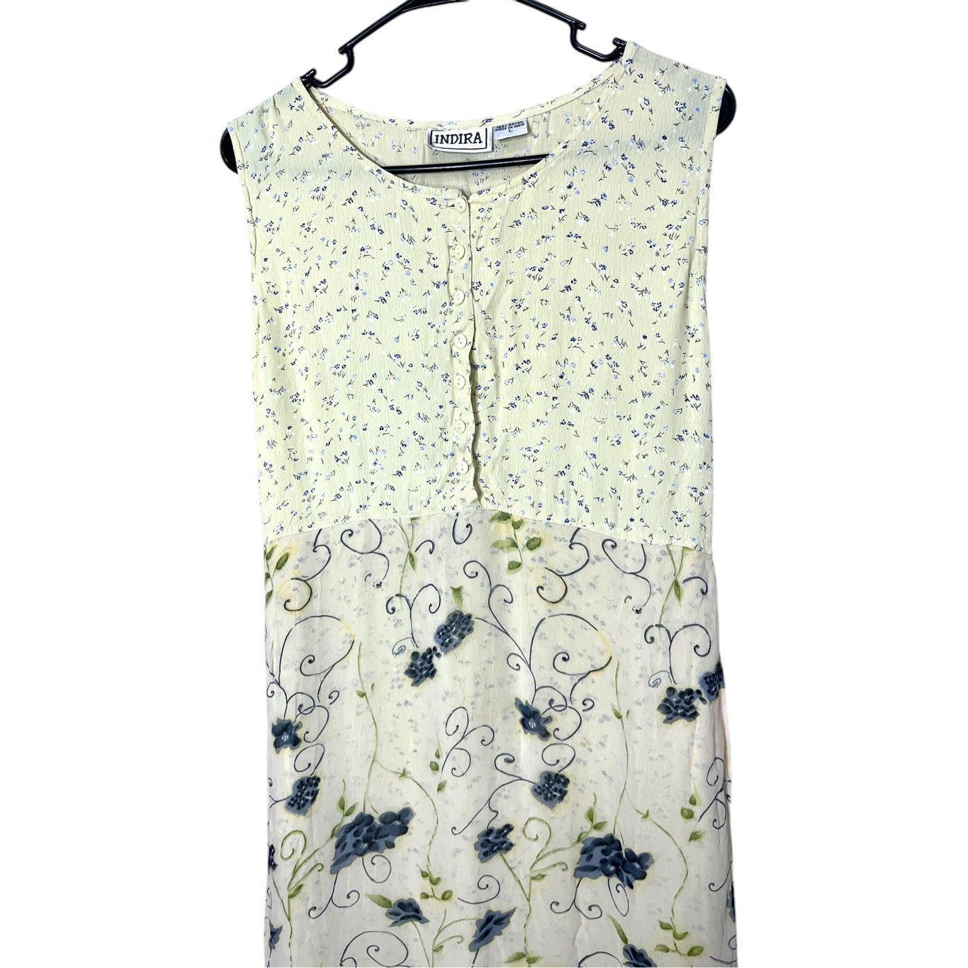 Other Vintage Indira 90s Y2K Yellow Floral Print Dress Size Large Size L / US 10 / IT 46 - 2 Thumbnail