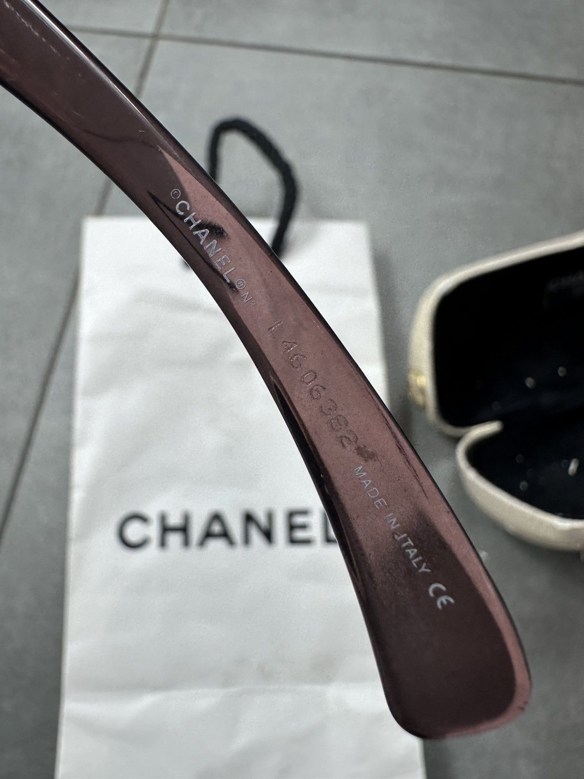 Chanel CHANEL Sunglasses Rimless Rhinestone Shields CC Logo 4048 Size ONE SIZE - 12 Thumbnail
