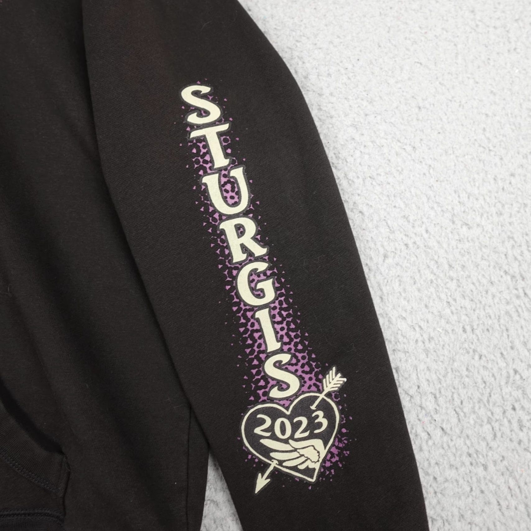 Vintage Hot Leathers Hoodie Mens XL Black Sturgis 2023 Motorcycle Rally Full Zip Graphic Print Size US XL / EU 56 / 4 - 7 Thumbnail