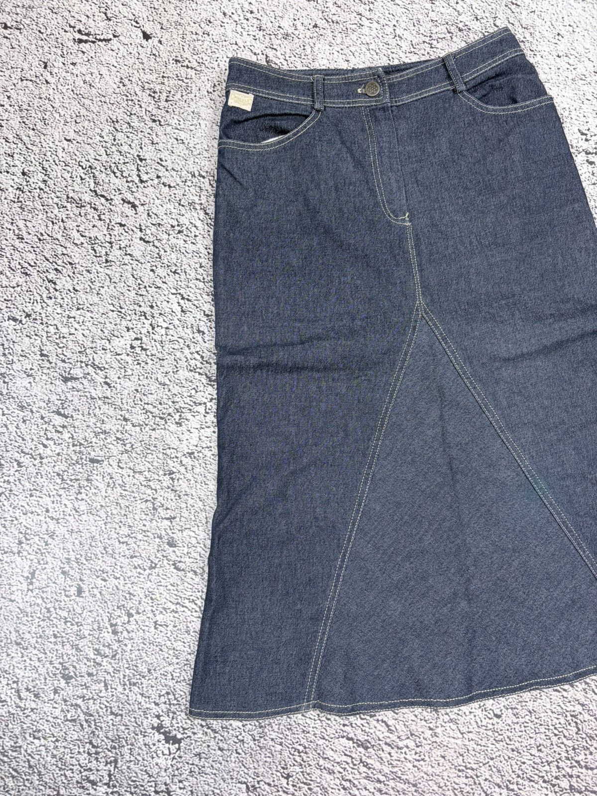 Morgan De Toi Vintage Morgan De Toi Y2K Denim Midi Skirt Indigo Blue Size 26" / US 2 / IT 38 - 2 Thumbnail