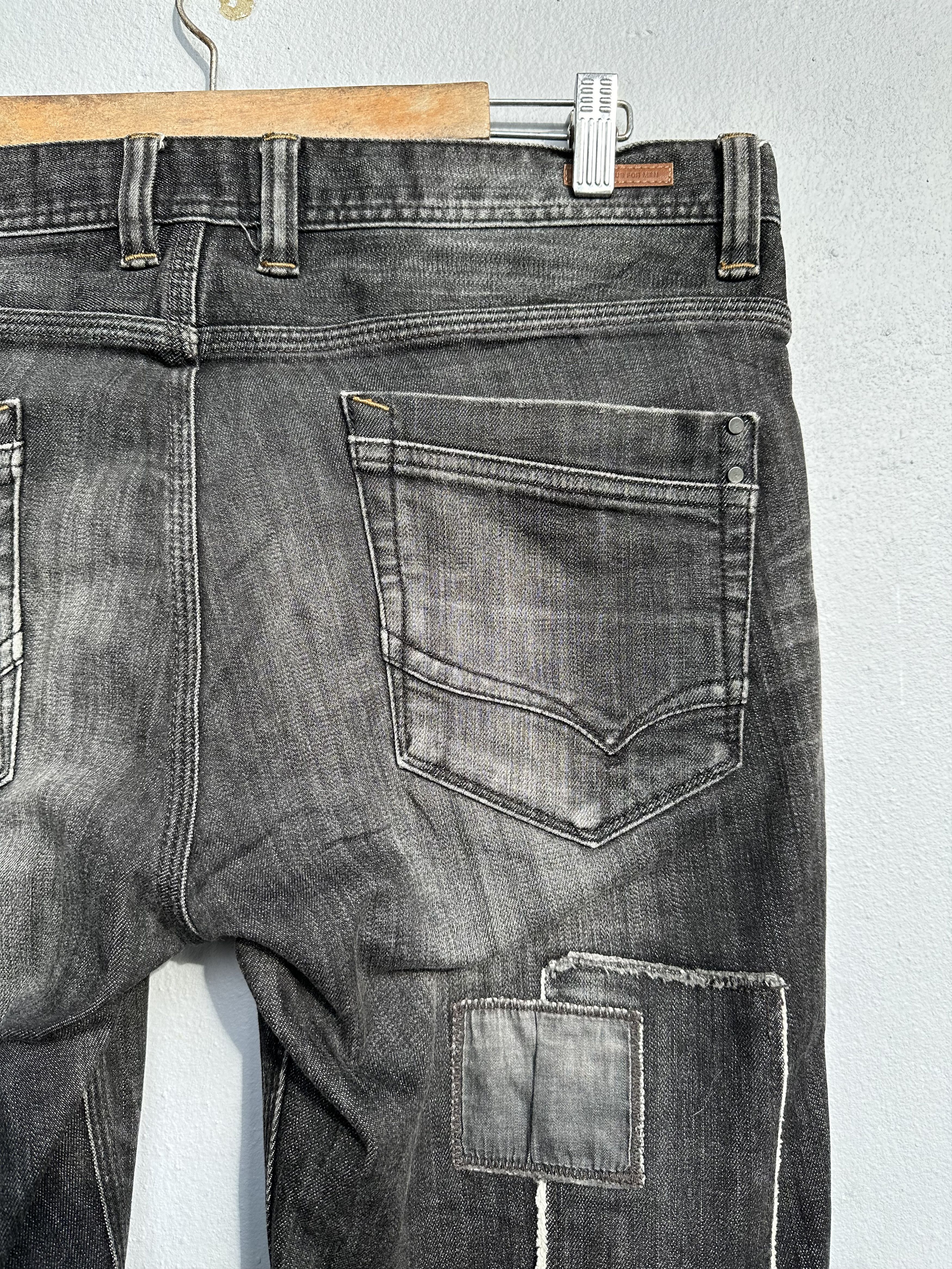 Nicole Club Japanese Brand NCFM Distressed Patchwork Denim Released Hem Size US 35 - 22 Thumbnail