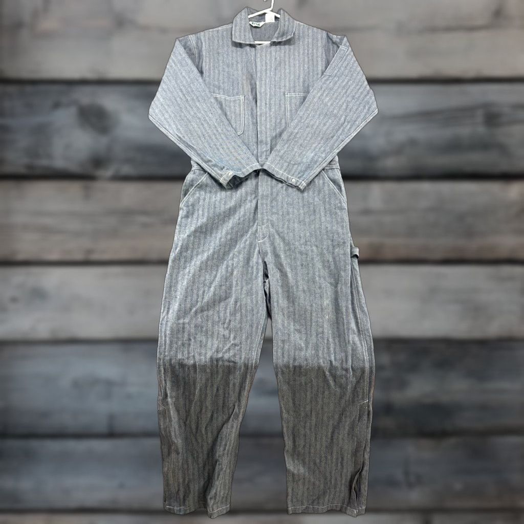 Vintage Key Coveralls Mens L Blue Herringbone Mechanic Long Sleeve Workwear Cotton HBT Size US L / EU 52-54 / 3 - 1 Thumbnail