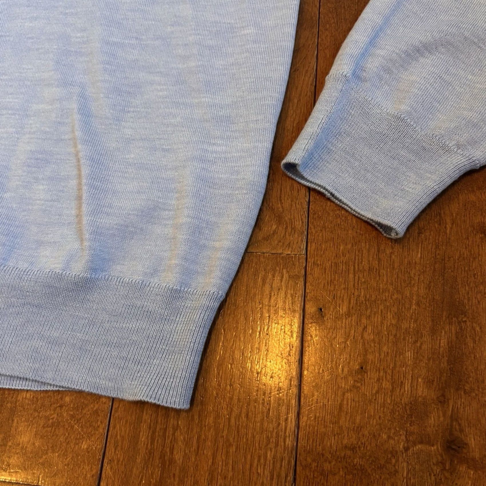 Vintage Mens River Woods Golf Pullover Sweater 1/2 Zip Blue Merino Wool 3XL Size US XXL / EU 58 / 5 - 7 Thumbnail