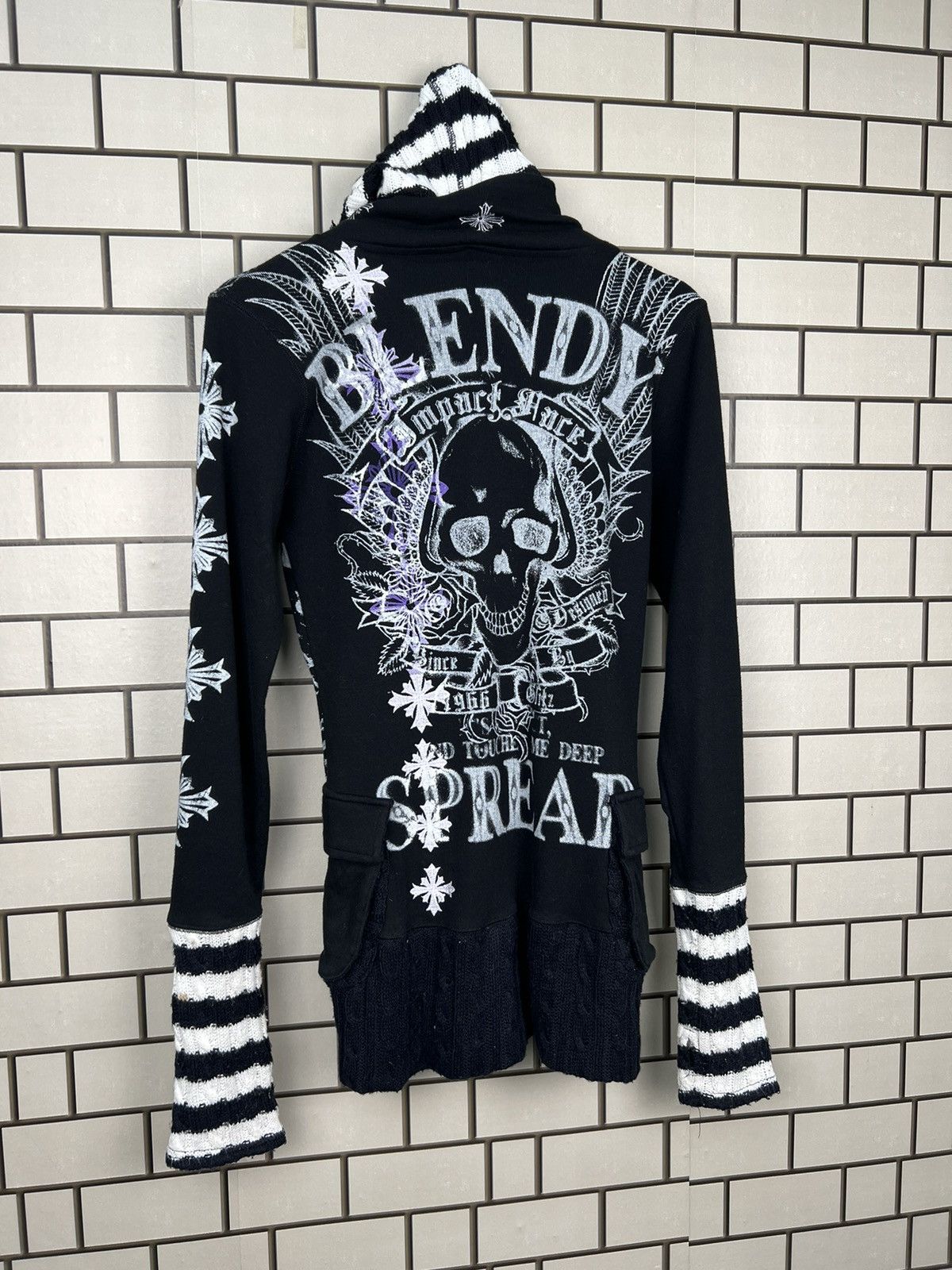 Japanese Brand Glitz Poem Skull Cross Hooded Jacket Size US S / EU 44-46 / 1 - 7 Thumbnail