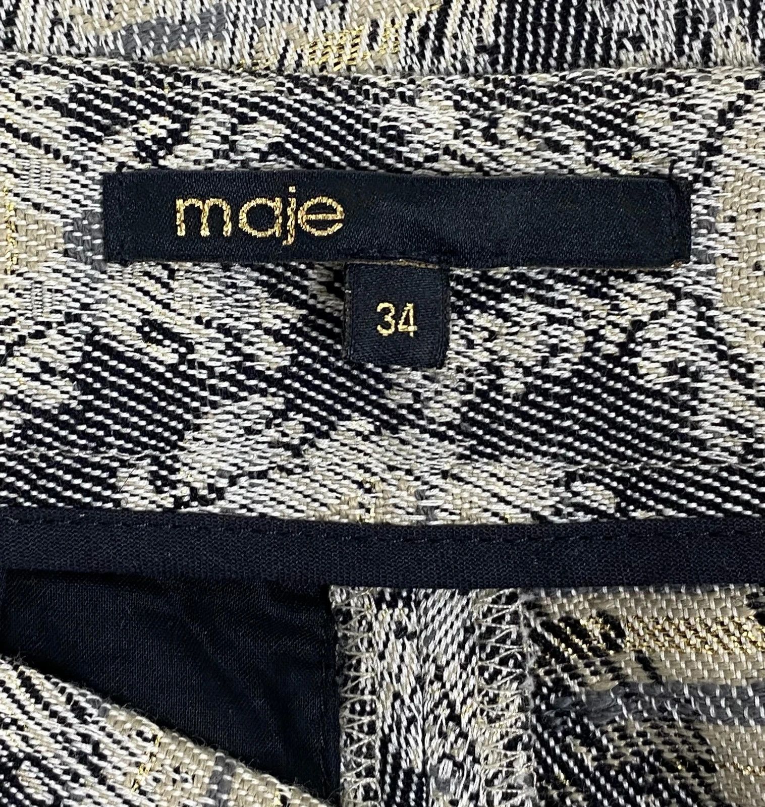 Maje Maje Embroidered Pants Crop Geometric Pattern Cotton Wool Size 25" / US 0 / IT 36 - 8 Thumbnail