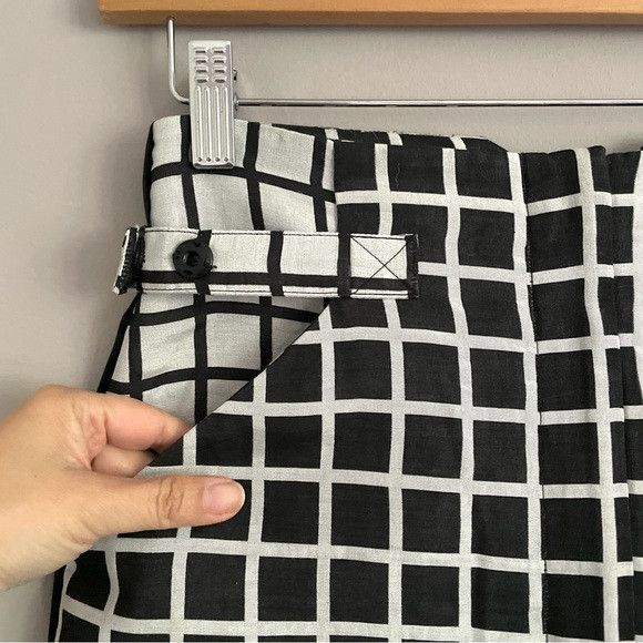 Designer Kaelen NYC Black White Grid Pattern Cropped Pants - 4 Size 27" / US 4 / IT 40 - 4 Thumbnail