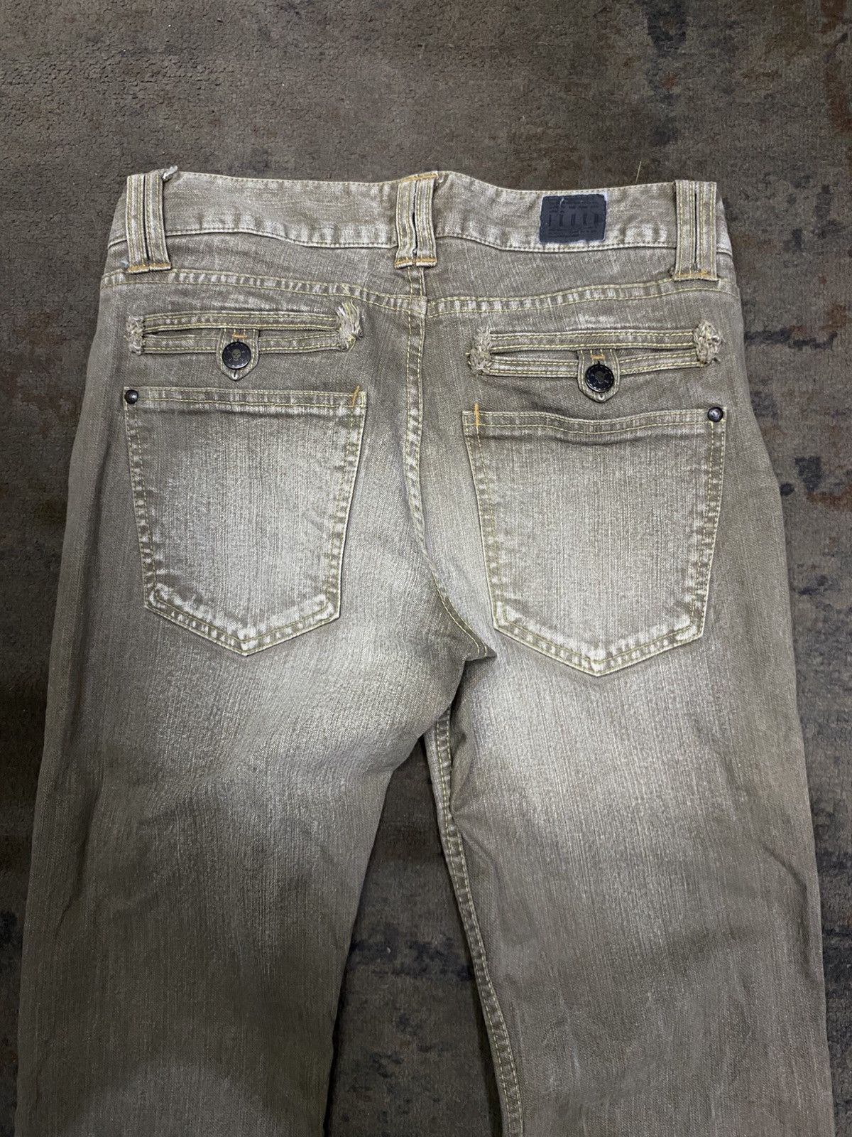 2000s kuko yous satisfait stone wash flared denim pants
