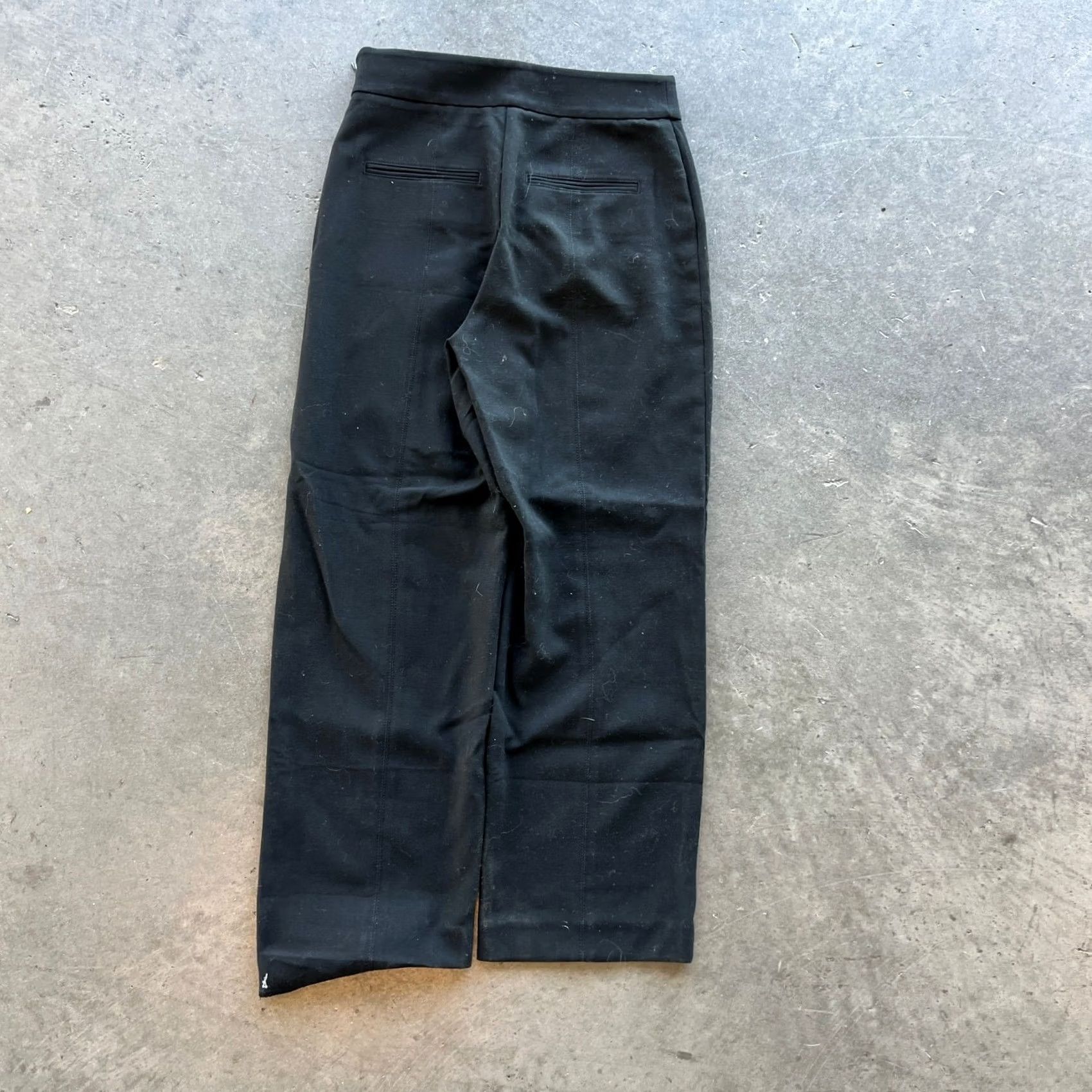 Ann Taylor VINTAGE Ann Taylor Black Wide Leg High Waist Trouser Pants Women 00 Regular Comfort Front Flat Front Size 24" / US 00 / IT 34 - 2 Thumbnail