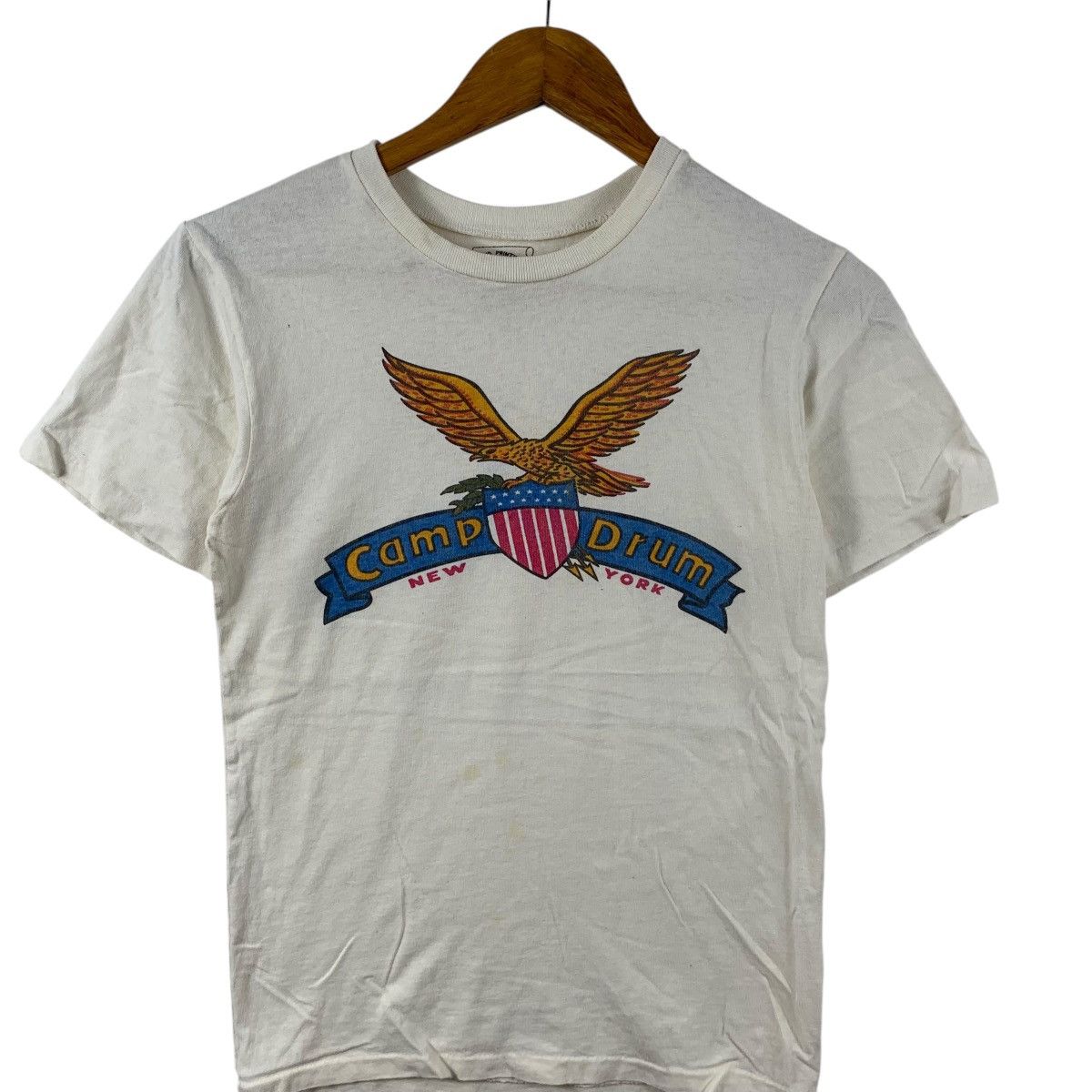 Vintage Vintage MIXTA HAND PRINTING Camp Drum New York Tee Shirt Top Size US XS / EU 42 / 0 - 3 Thumbnail