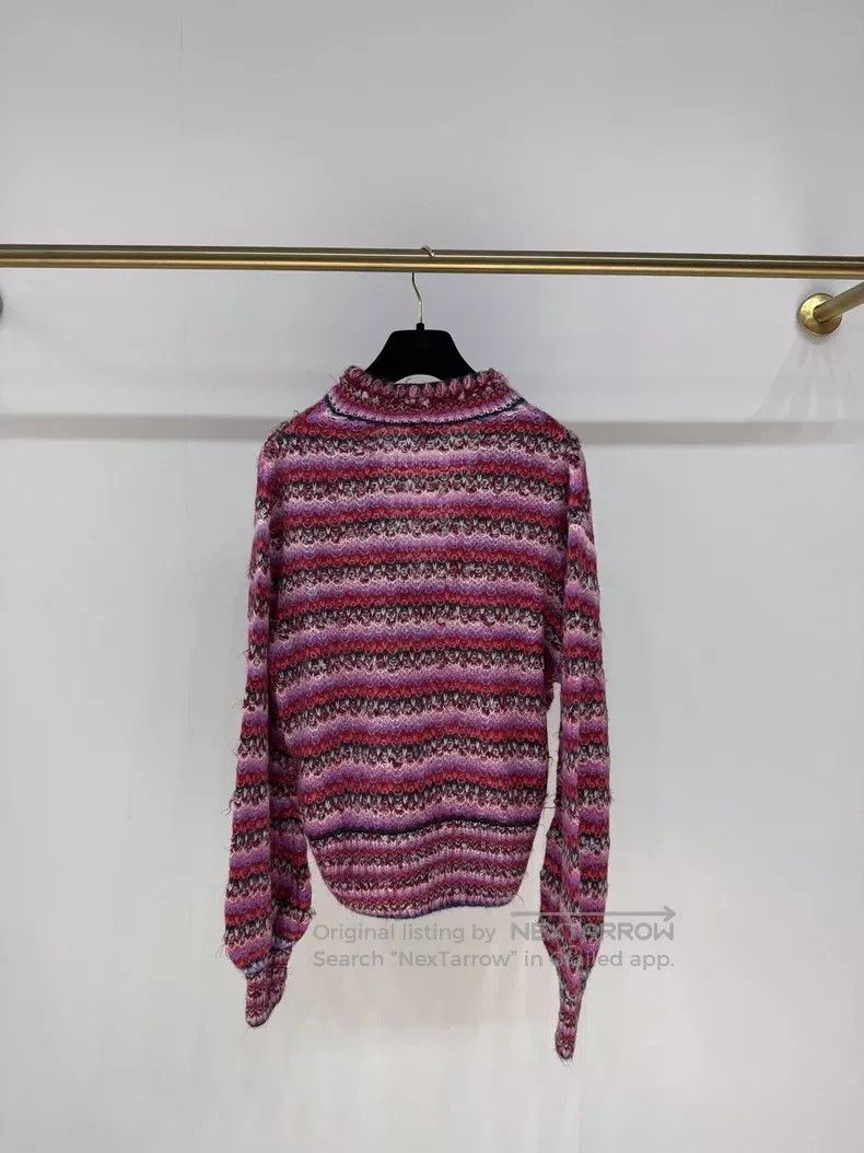 Chanel Chanel 22A Handmade Workshop Rainbow Striped Silk V-neck K Size S / US 4 / IT 40 - 2 Thumbnail