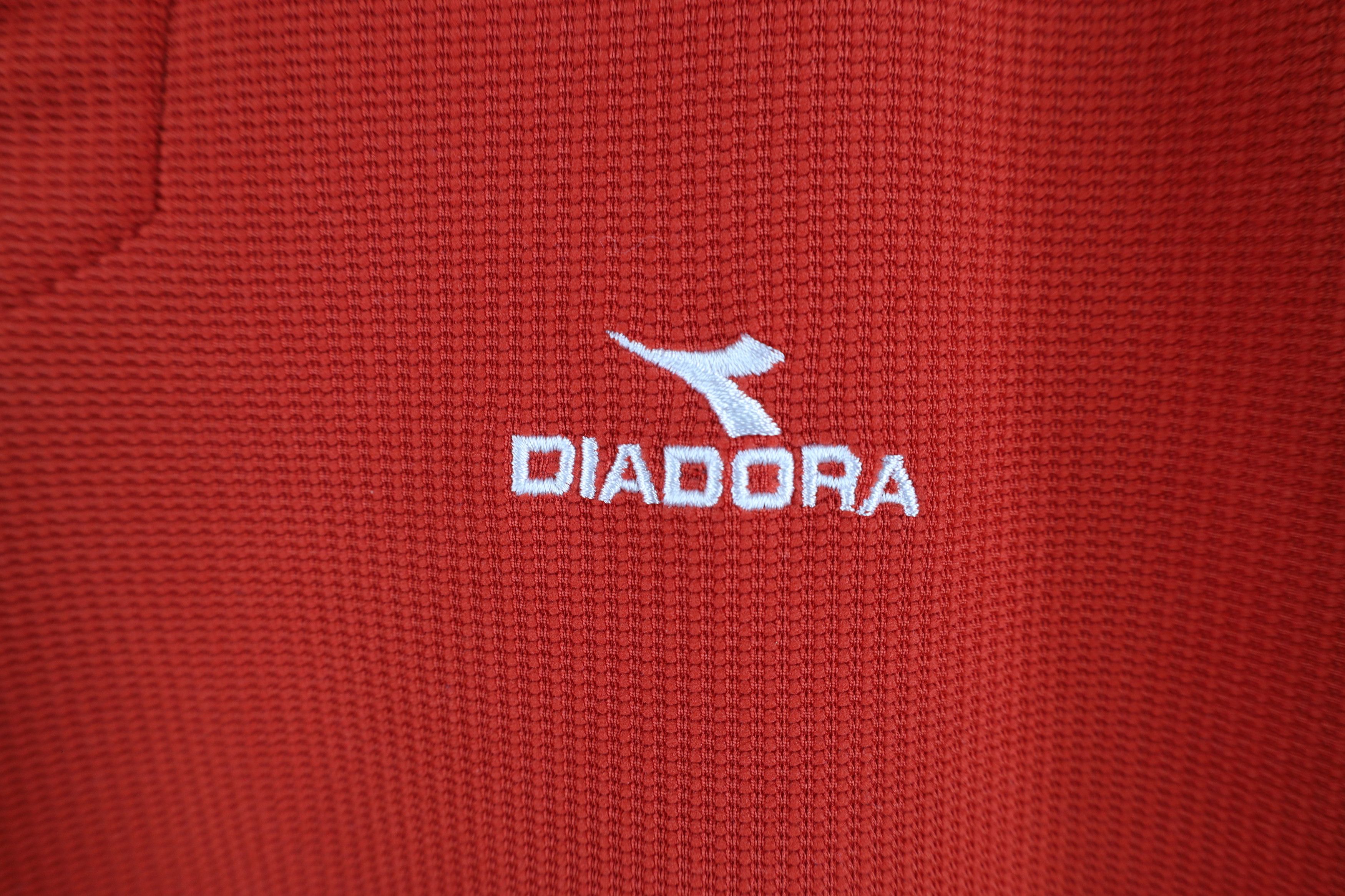 Diadora × Vintage Vintage 90s Diadora Waffle Knit Soccer Jersey Football Size US XL / EU 56 / 4 - 4 Thumbnail