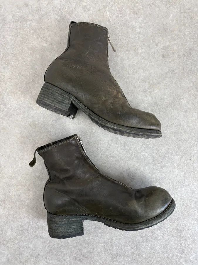 Guidi Guidi Horse Leather Dark Green Zip Boots Size US 6 / IT 36 - 5 Thumbnail