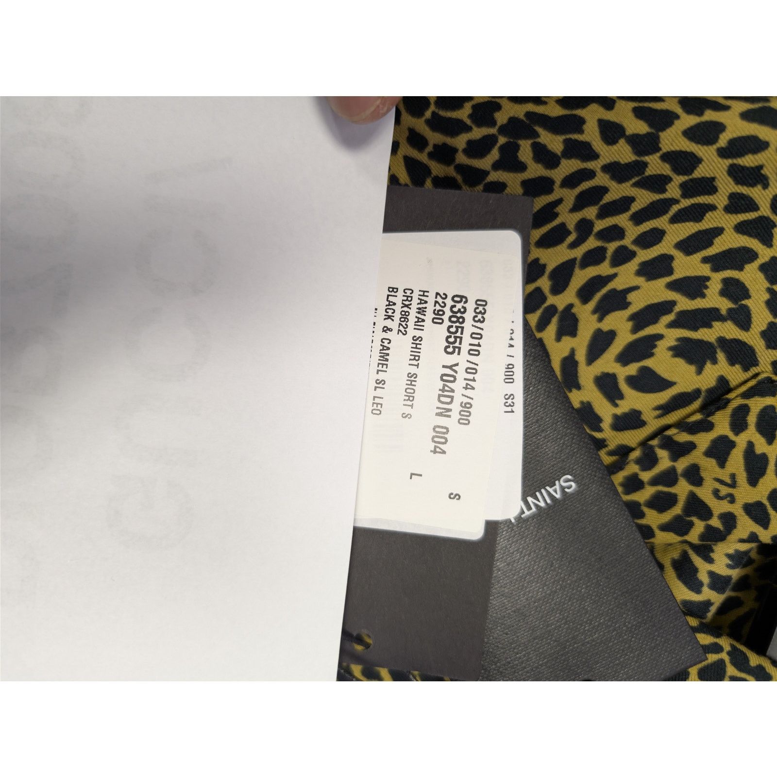 Saint Laurent Paris o1rshd1 Leopard Print Hawaiian Short-Sleeve Shirt in Black Size US L / EU 52-54 / 3 - 23 Thumbnail
