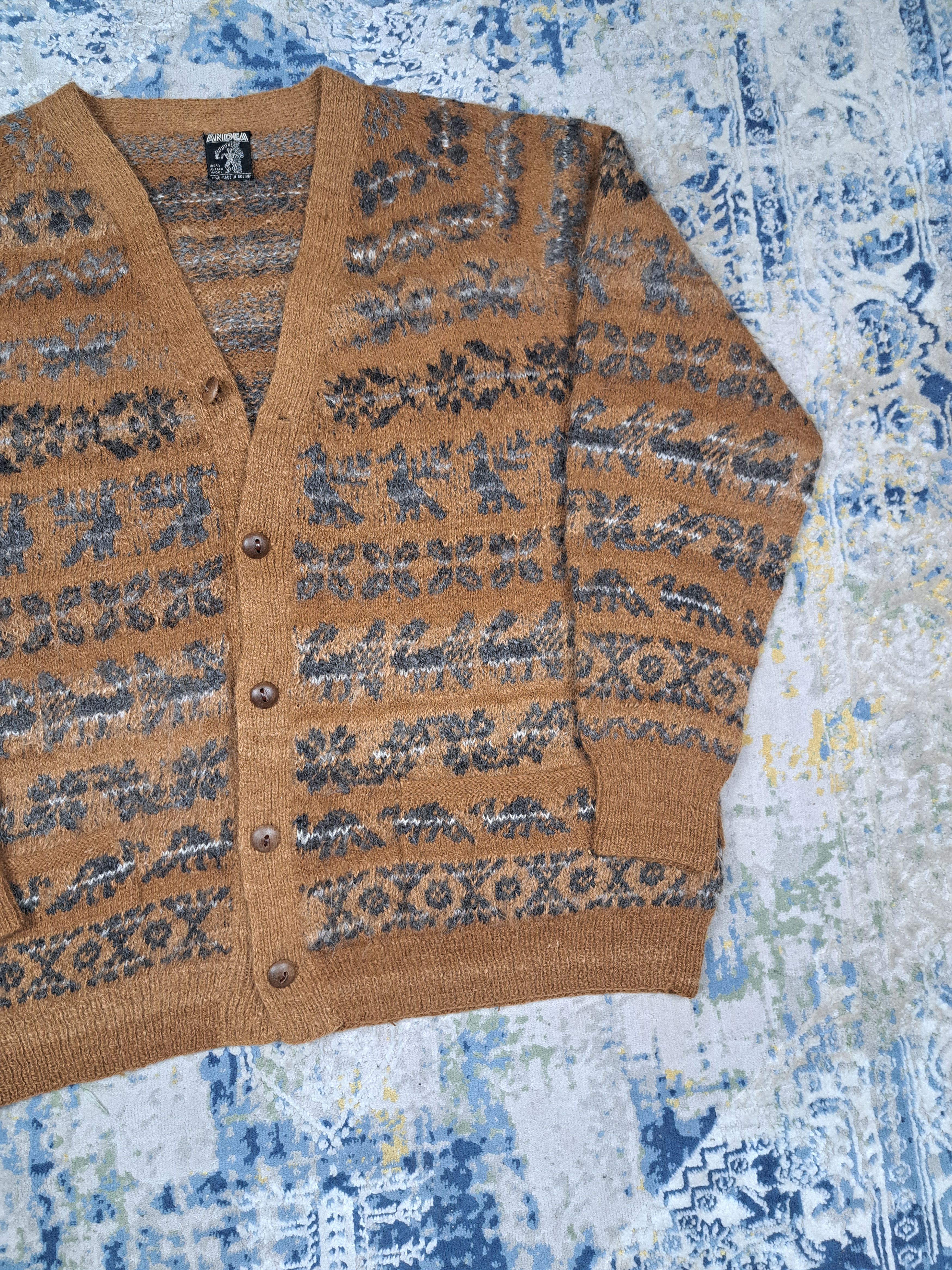 Japanese Brand Alpaca Wool Handmade Like Mohair Native Cardigan Fuzzy Size US M / EU 48-50 / 2 - 4 Thumbnail