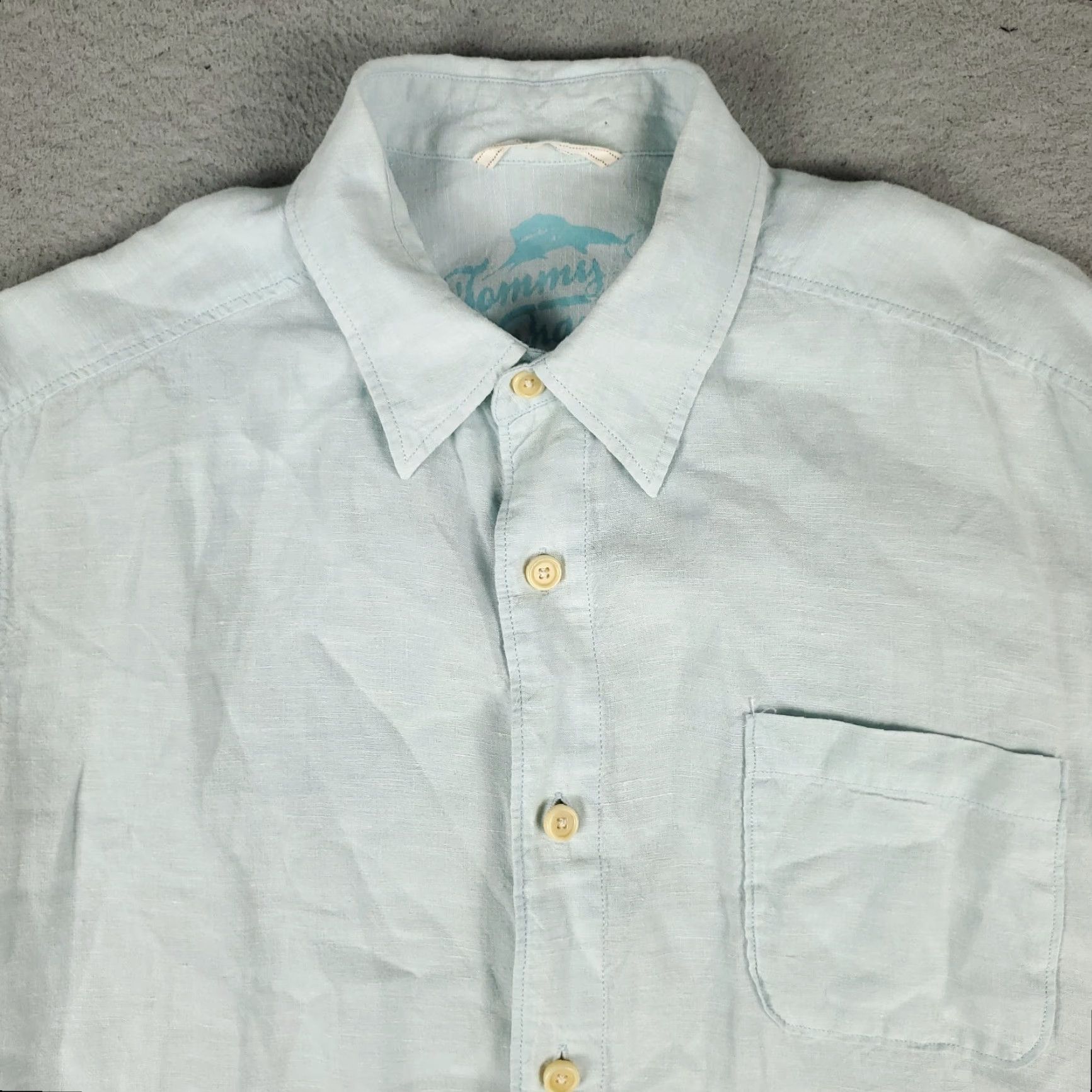 Tommy Bahama VINTAGE Tommy Bahama Men's Shirt Large Blue Linen Button Up Long Sleeve Casual Apparel Size US L / EU 52-54 / 3 - 2 Thumbnail