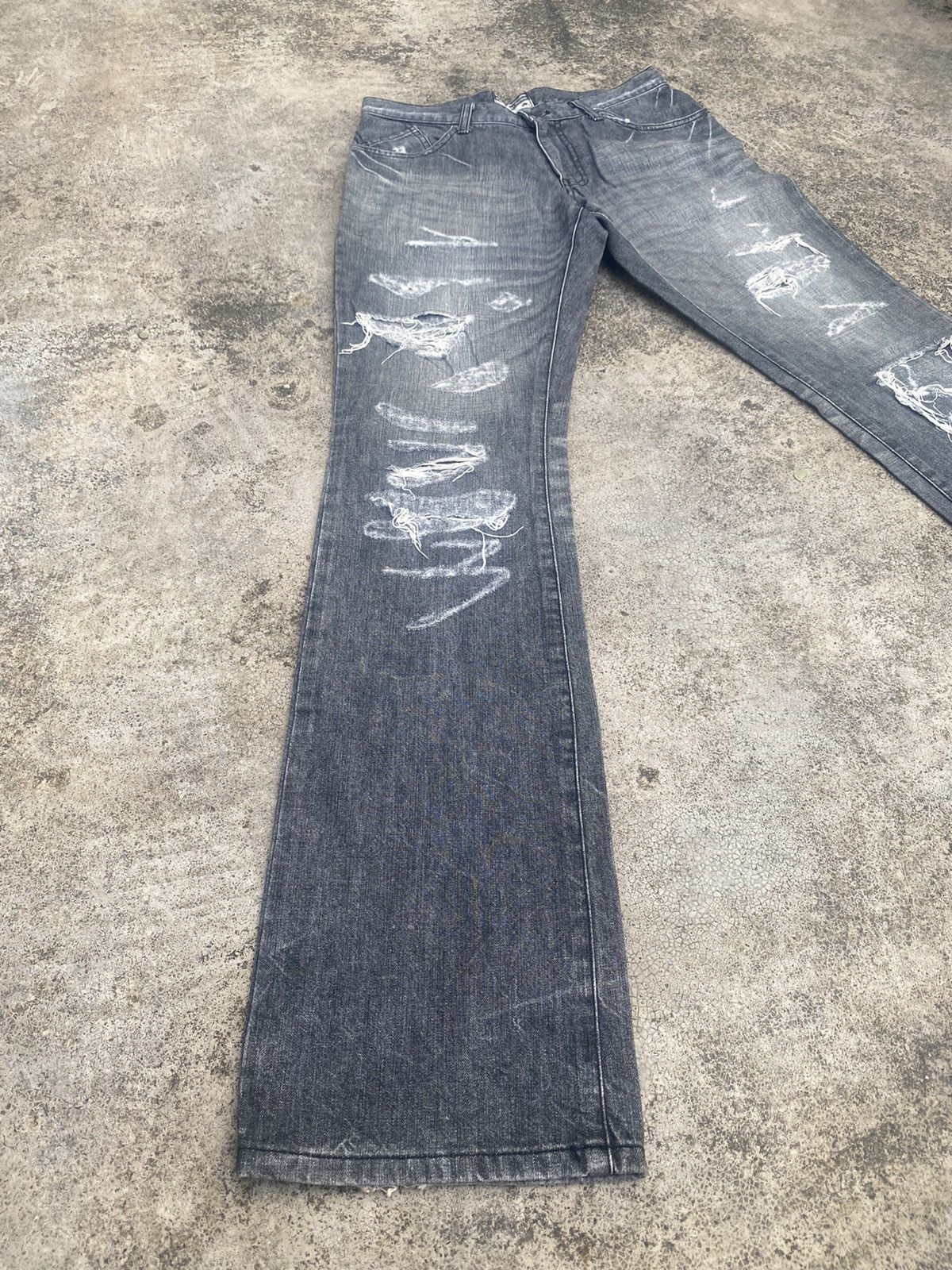 Japanese Brand × Le Grande Bleu (L.G.B.) Flare Jeans MkHomme Distressed Bootcut Size US 30 / EU 46 - 1 Thumbnail