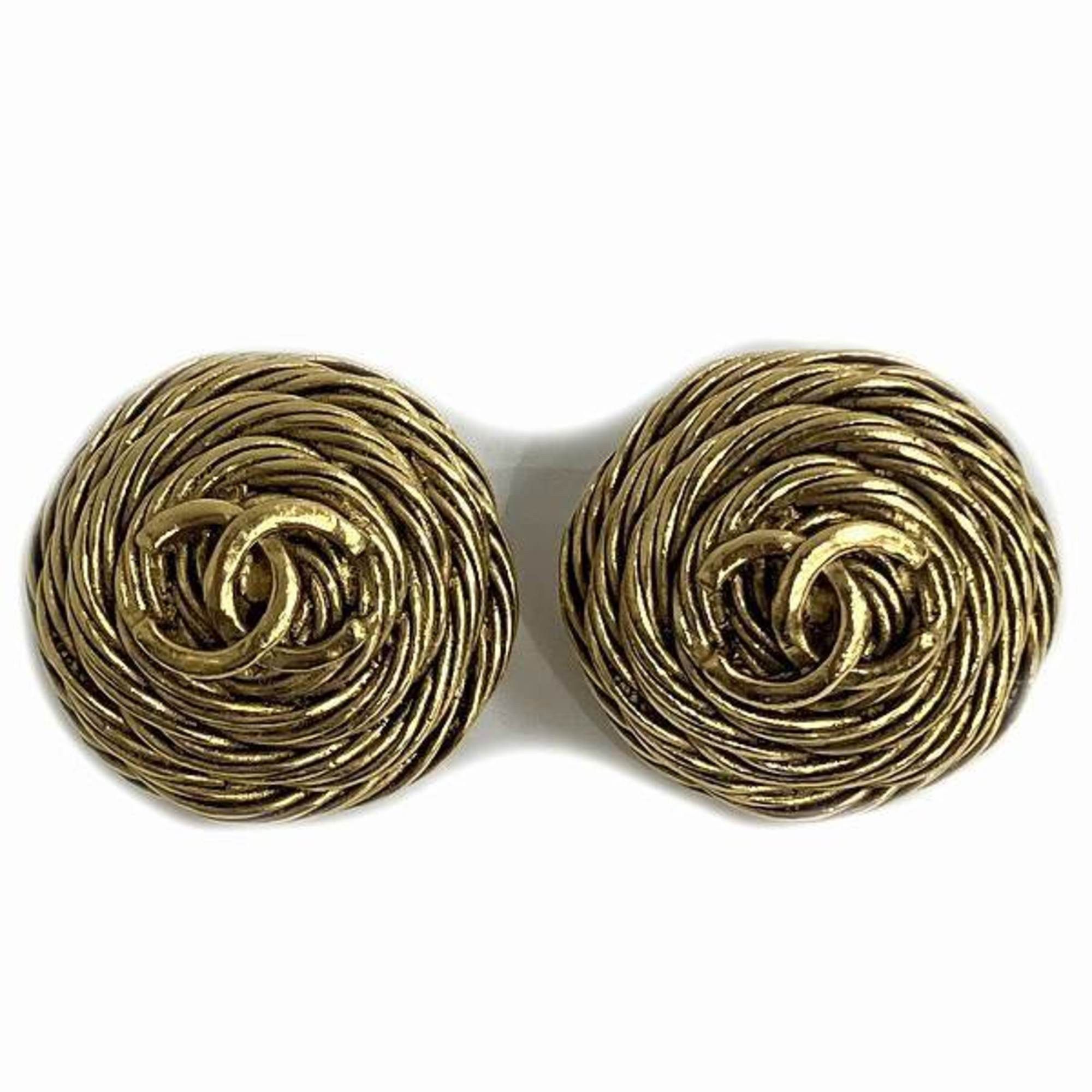 image of Chanel Cocomark 94A Gold Color Brand Accessories Earrings Ladies, Women's
