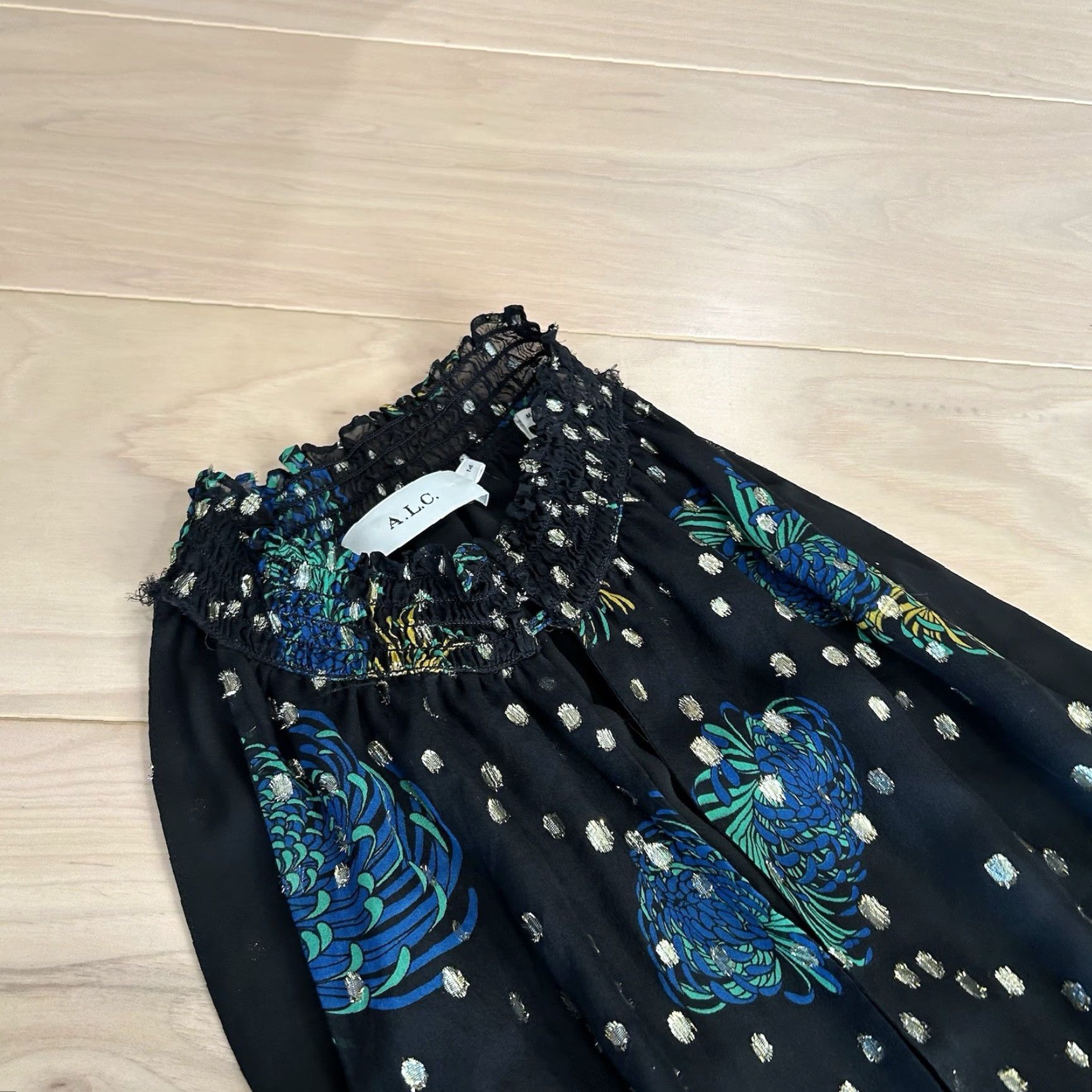 Vintage A.L.C. KAIA Dress Black Green Long Women’s 14 Size XL / US 12-14 / IT 48-50 - 3 Thumbnail