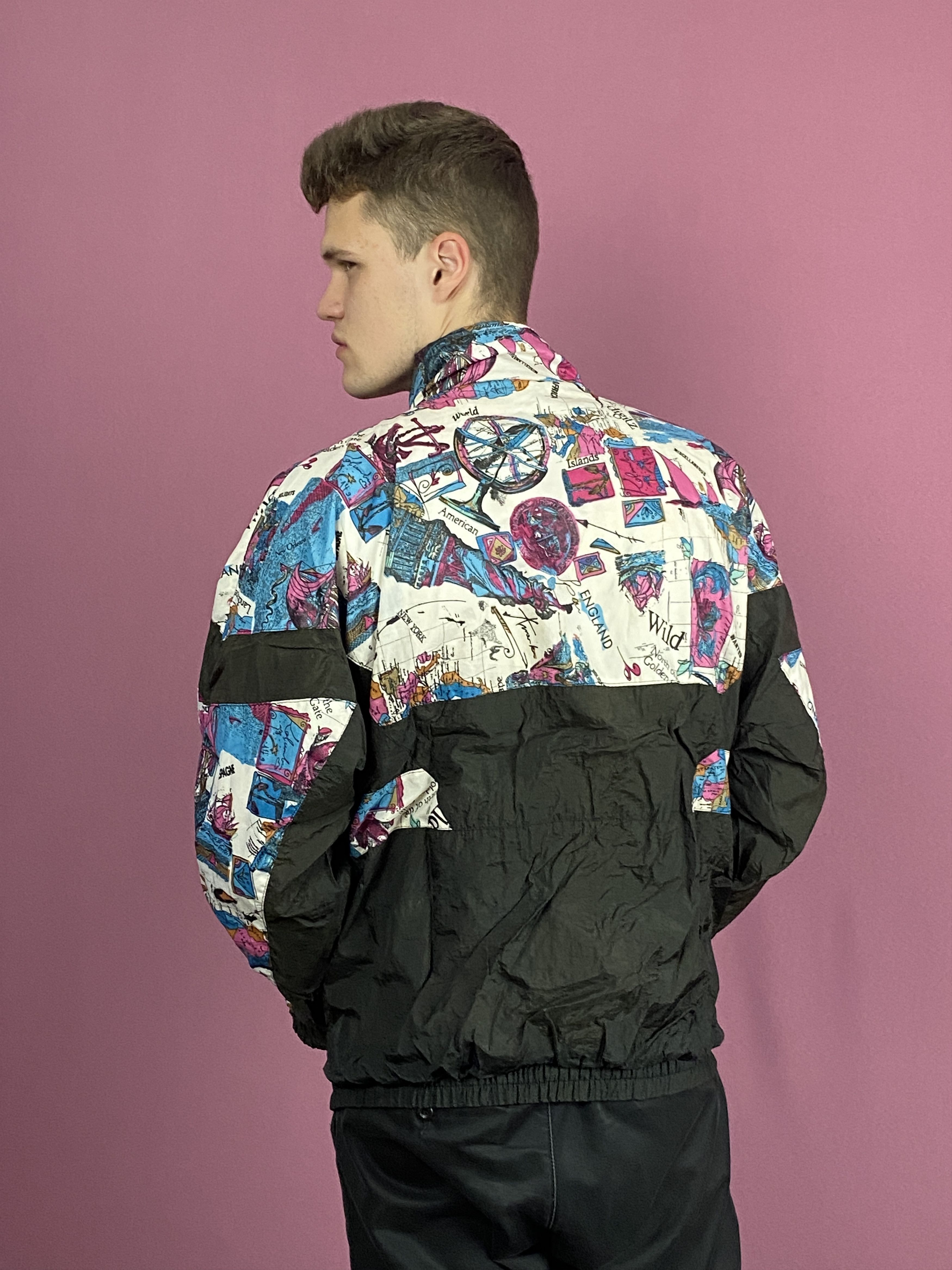 Vintage 90s Vintage Men's Abstract Windbreaker Jacket - L Size US L / EU 52-54 / 3 - 4 Thumbnail