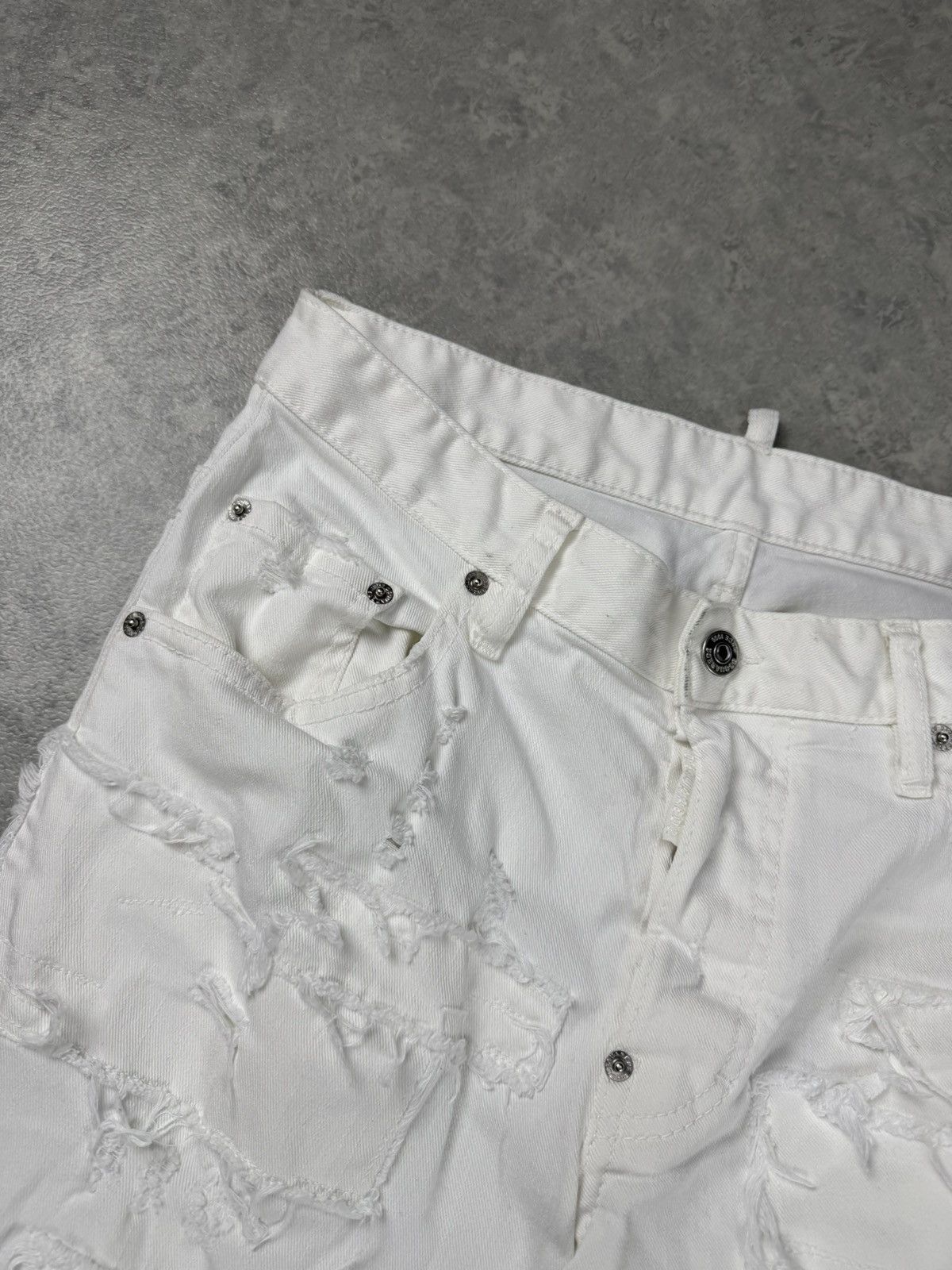 Dsquared2 Dsquared2 Skater Jeans White Distressed Patchwork Size 46 Size US 29 - 6 Thumbnail