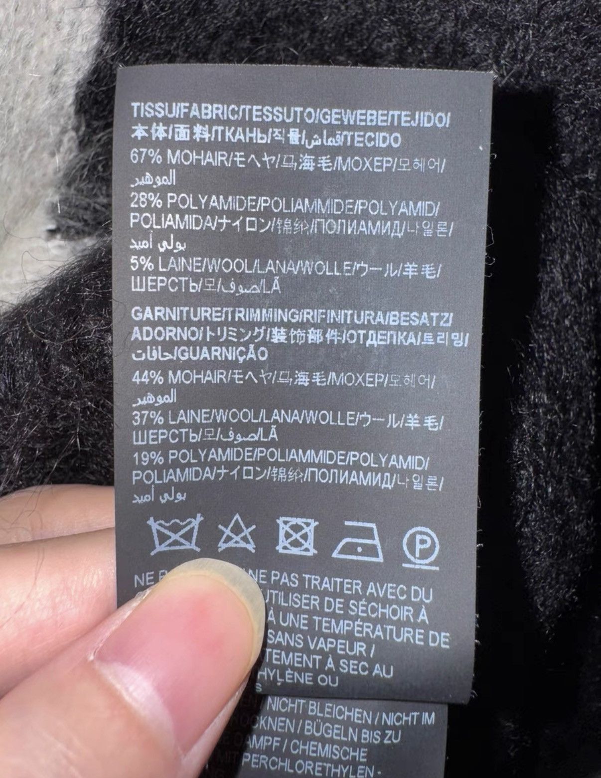 Saint Laurent Paris Saint Laurent (SLP) 22FW Black/White Mohair Playboy Sweater Size US XL / EU 56 / 4 - 7 Thumbnail