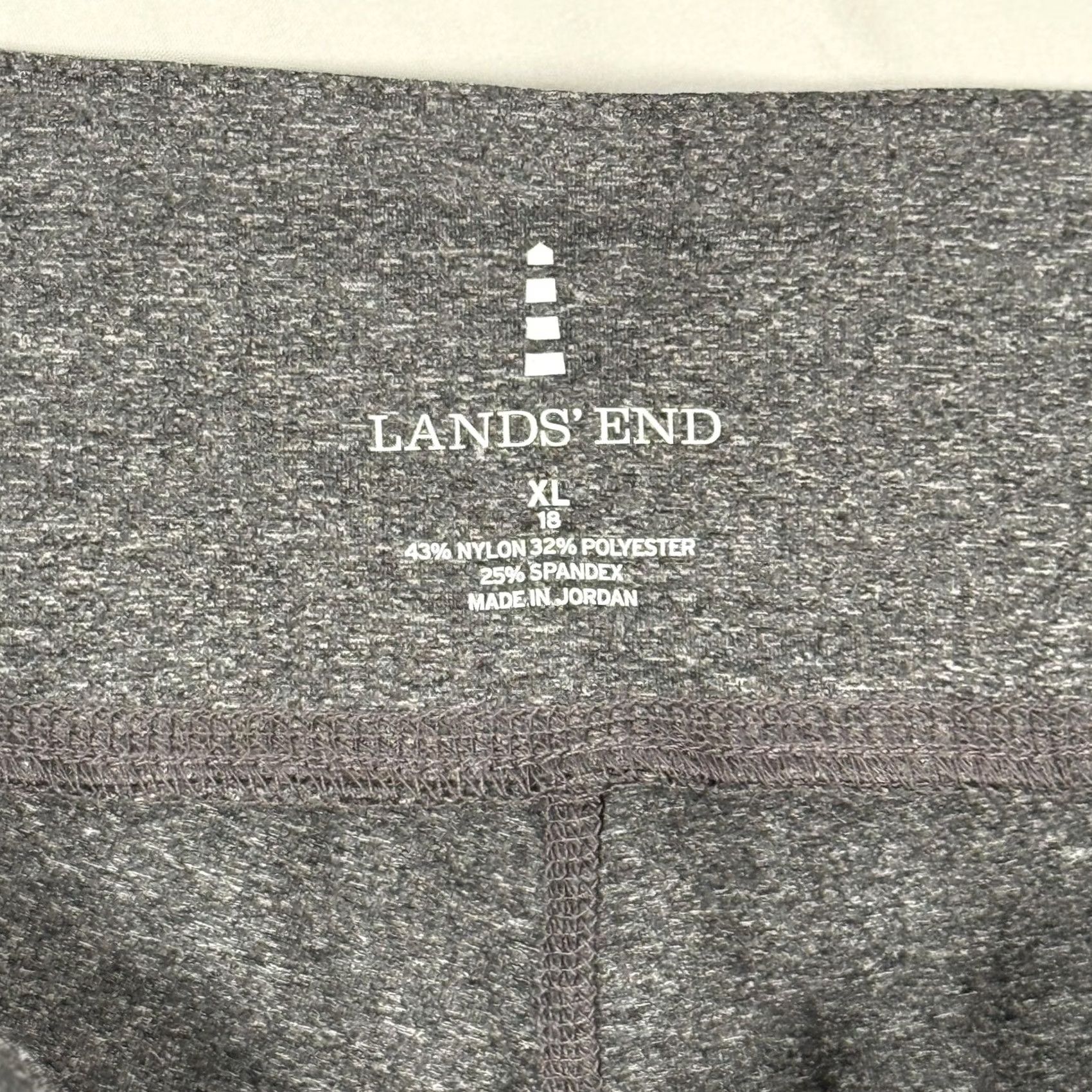 Lands' End Lands' End Womens XL Gray Cropped Capri Leggings Activewear Stretch Elastic Waist Pockets Size 40" / US 18 - 2 Thumbnail