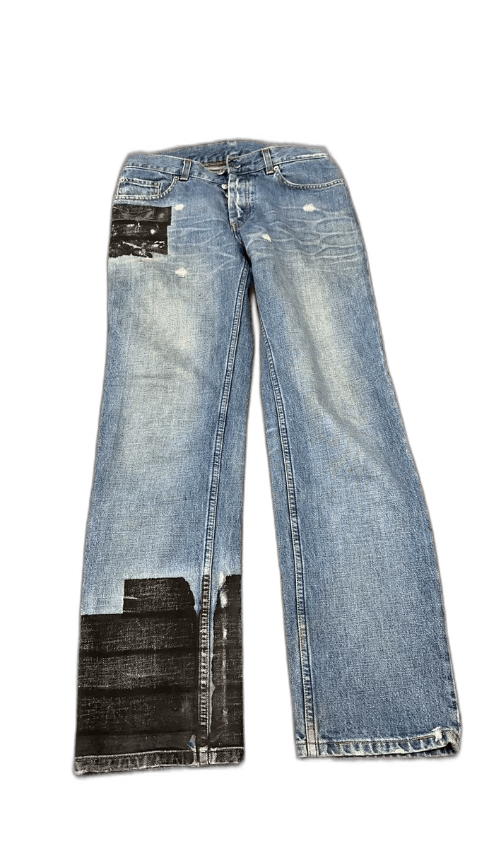 Helmut Lang vintage helmut lang painted denim jeans Size US 31 - 1 Thumbnail