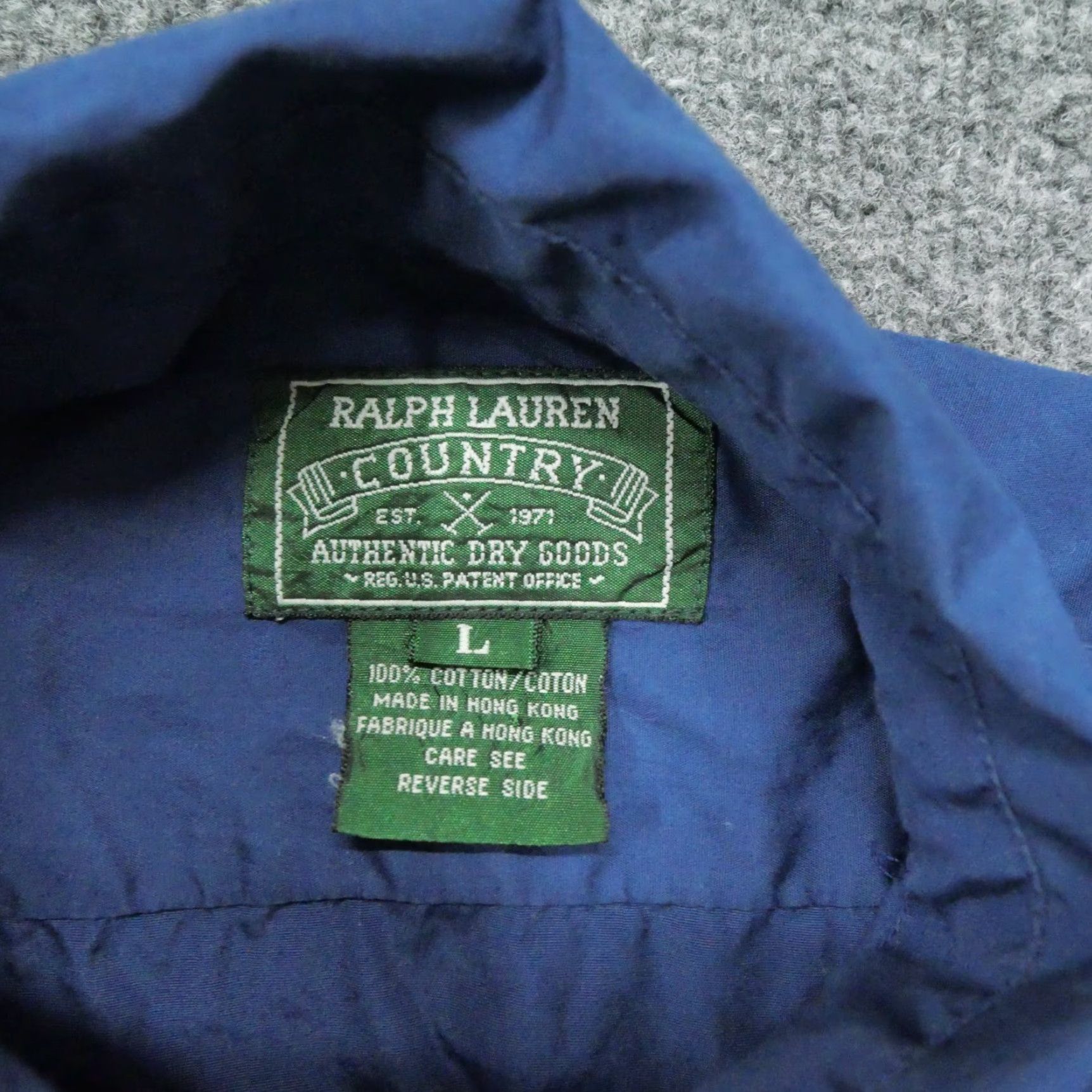 Ralph Lauren VINTAGE Ralph Lauren Country Shirt Mens Large Blue Navy Army Military Uniform Size US L / EU 52-54 / 3 - 7 Thumbnail