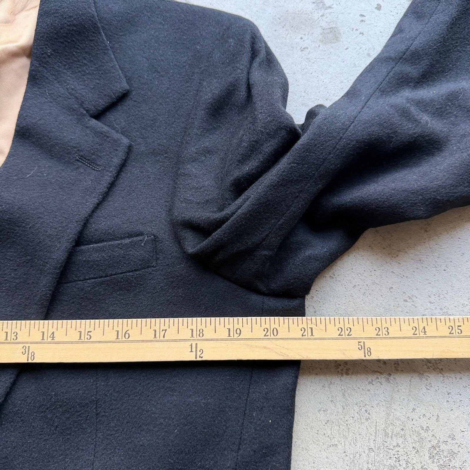 Other Vintage Kenneth Downs 100% Camel Hair Black Blazer 80s USA Size 40R - 7 Thumbnail