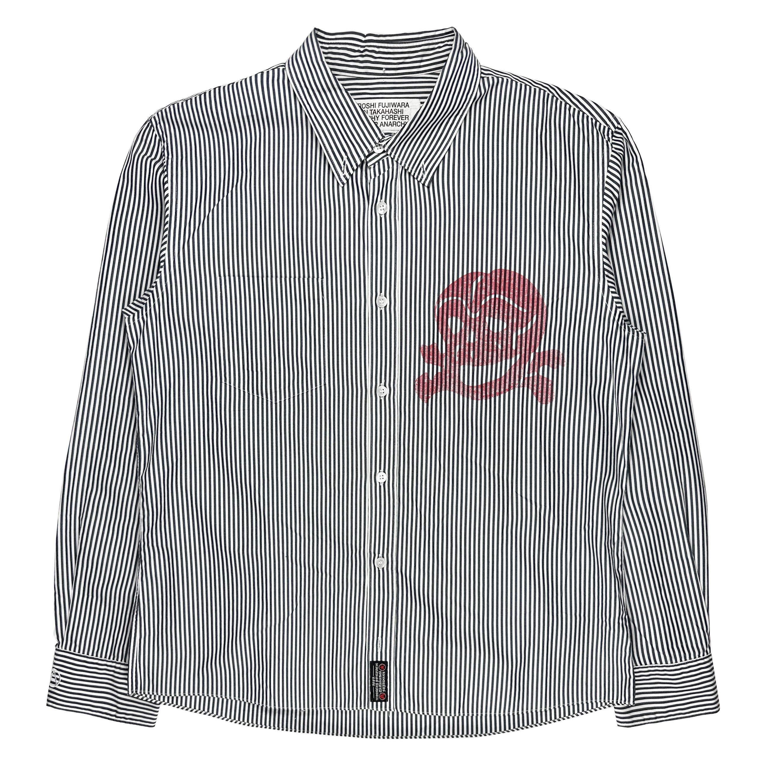 A.F.F.A. Red Skull Striped Button Up Size US L / EU 52-54 / 3 - 1 Thumbnail