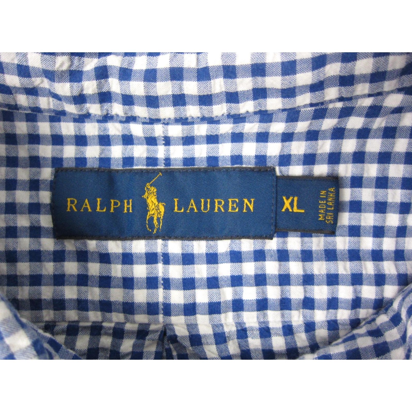 Polo Ralph Lauren Ralph Lauren Shirt XL Blue Orange Pony Check Gingham Mens Button-Up Short Sleeve Collared Polo Shirt Classic Fit Clothing Size US XL / EU 56 / 4 - 5 Thumbnail