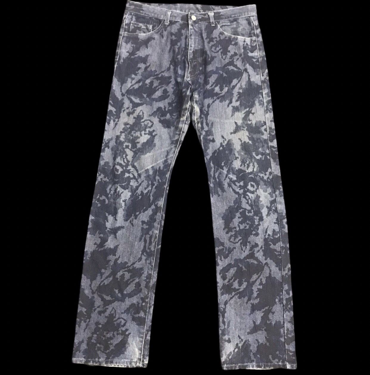 Vintage Unbrand Smoky Effect Artisanal Motive Art Jeans Size US 32 / EU 48 - 1 Thumbnail