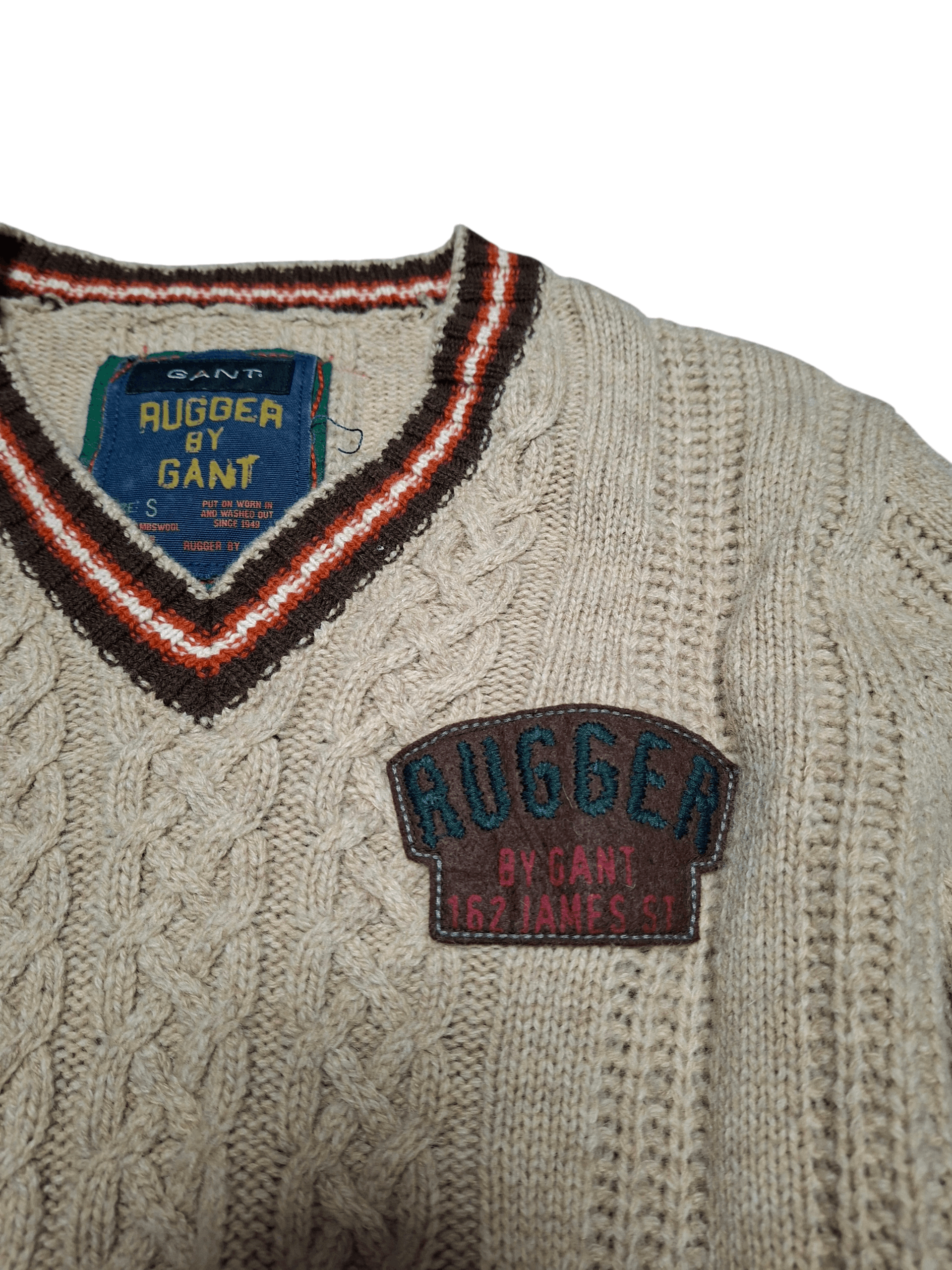 Gant GANT VINTAGE 100% LAMBSWOOL OLDMONEY V-NECK SWEATER Size US S / EU 44-46 / 1 - 2 Thumbnail