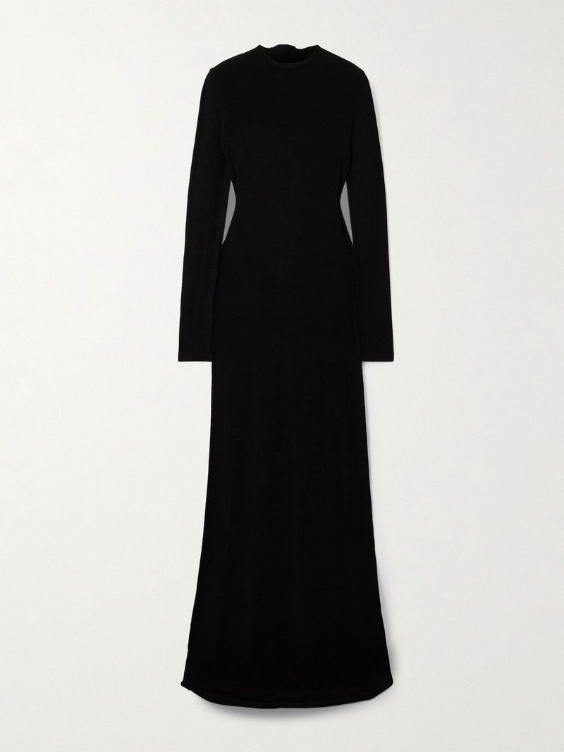 Saint Laurent Paris o1bcso1str1125 Robe Longue Twist Encolure in Black Size M / US 6-8 / IT 42-44 - 1 Thumbnail