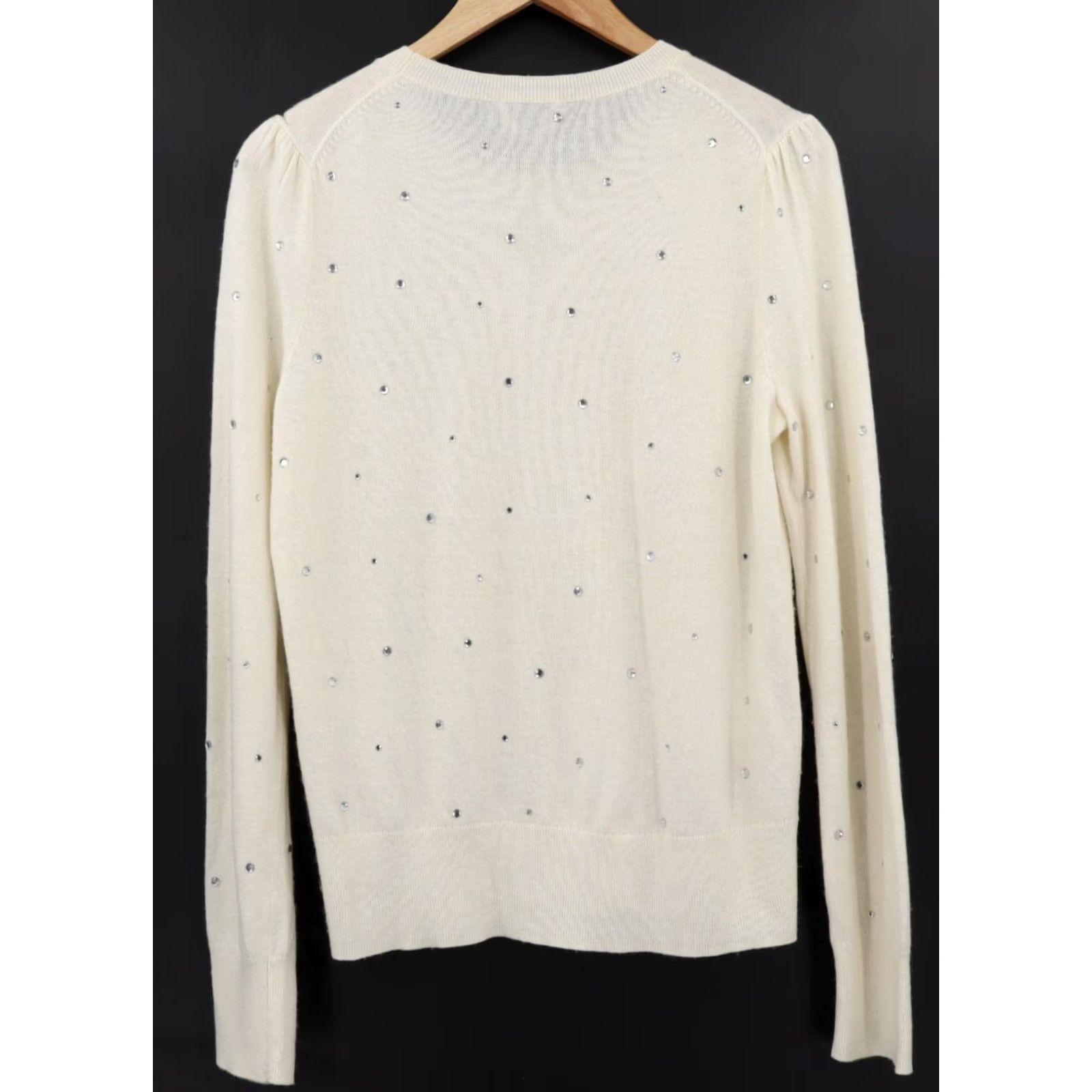 Vintage Kate Spade Women's Sweater Knit Rhinestone White M Size M / US 6-8 / IT 42-44 - 2 Thumbnail