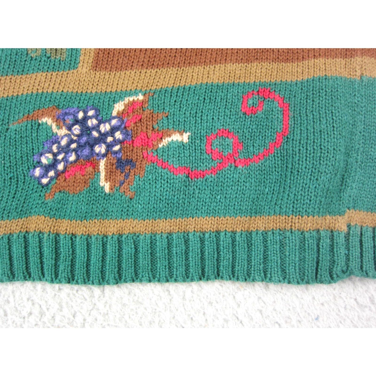 Vintage VINTAGE Chaus Sweater Womens M Green Christmas 80s Knit Crew Neck Pullover Holiday Casual Knitwear Breathable All Seasons Mens Womens Size M / US 6-8 / IT 42-44 - 4 Thumbnail