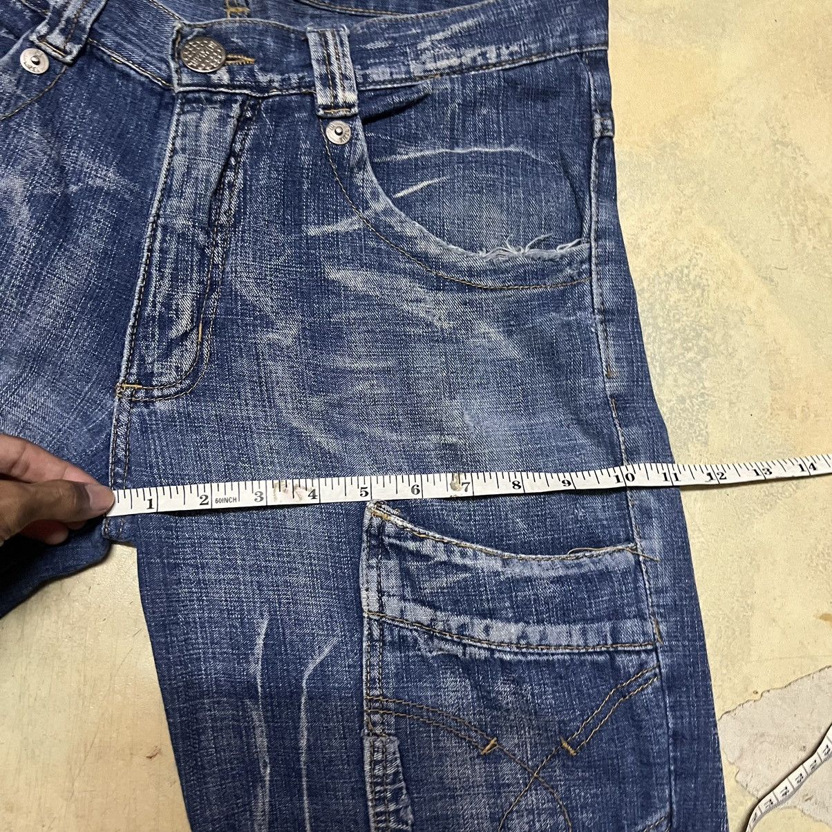 Japanese Brand Japanese Brand Multipockets Distressed Style Denim Jeans Size US 35 - 12 Thumbnail
