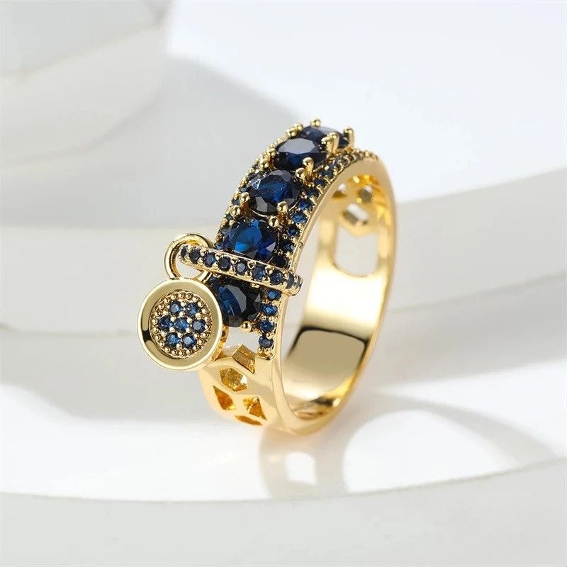 Jewelry Vintage Royal Blue Stone Ring Size ONE SIZE - 3 Thumbnail