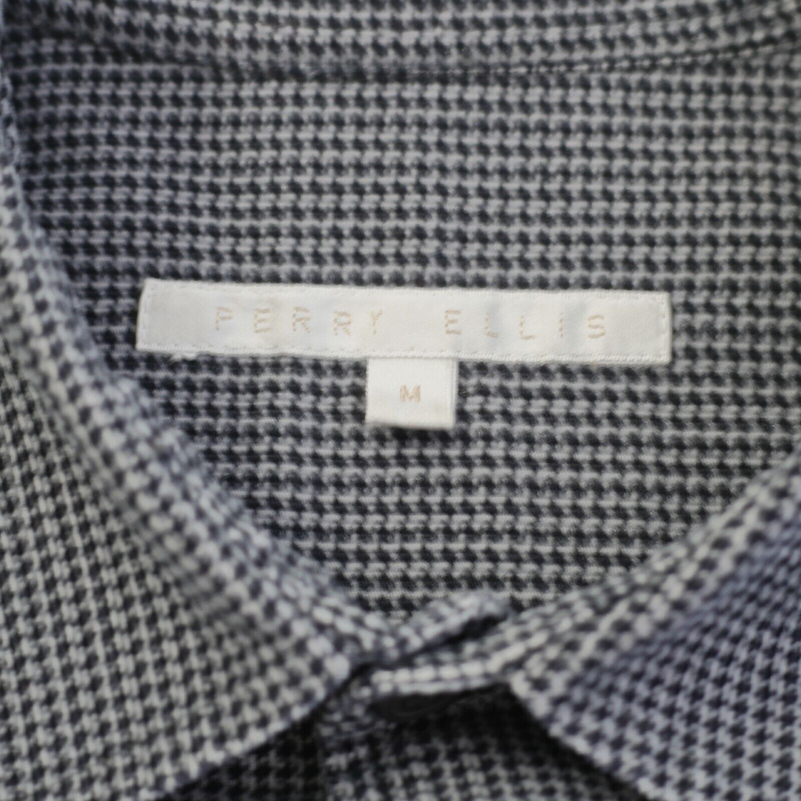 Perry Ellis Perry Ellis Gray Black Velvet Houndstooth Medium Pocket Coll Size US M / EU 48-50 / 2 - 9 Thumbnail