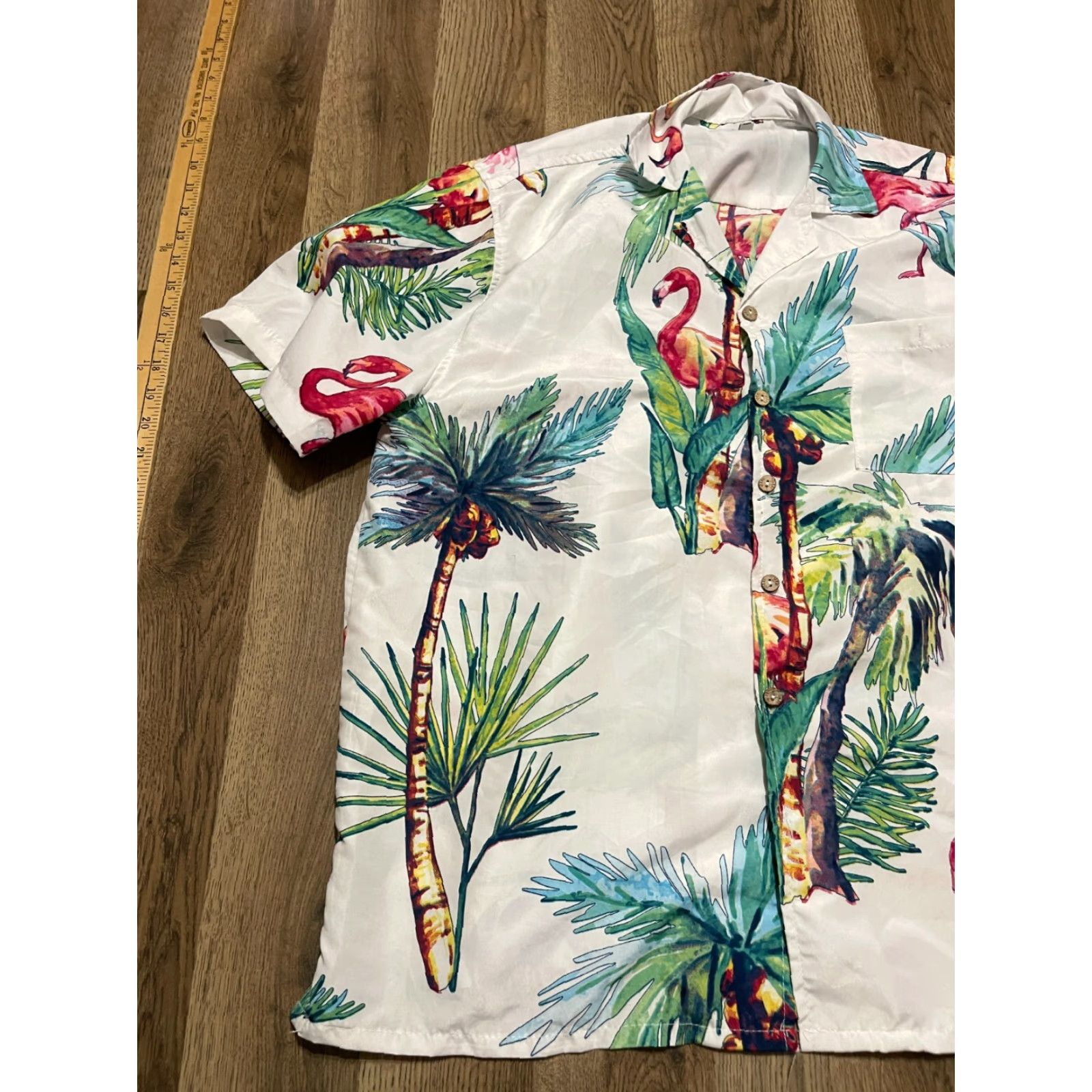 Vintage Amphibious Outfitters Shirt Men's Medium White Palm Trees Button Up Shirt Size US M / EU 48-50 / 2 - 3 Thumbnail