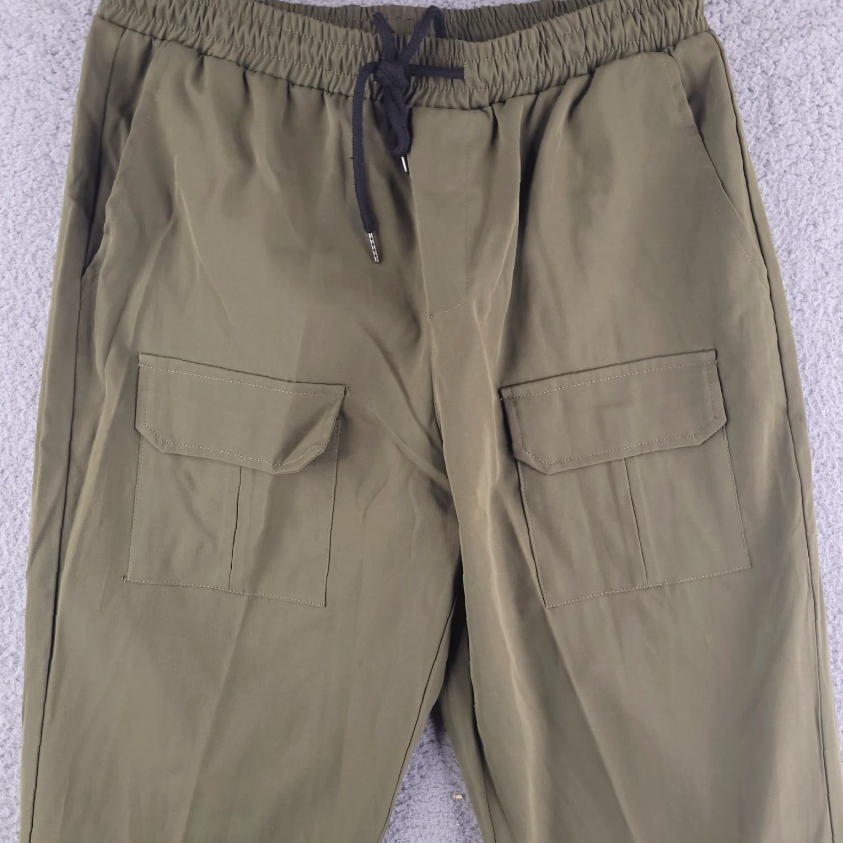 Shein SheIn Pants Womens Medium Olive Green Cargo Camp Straight Relaxed Polyester Size 32" / US 10 / IT 46 - 5 Thumbnail