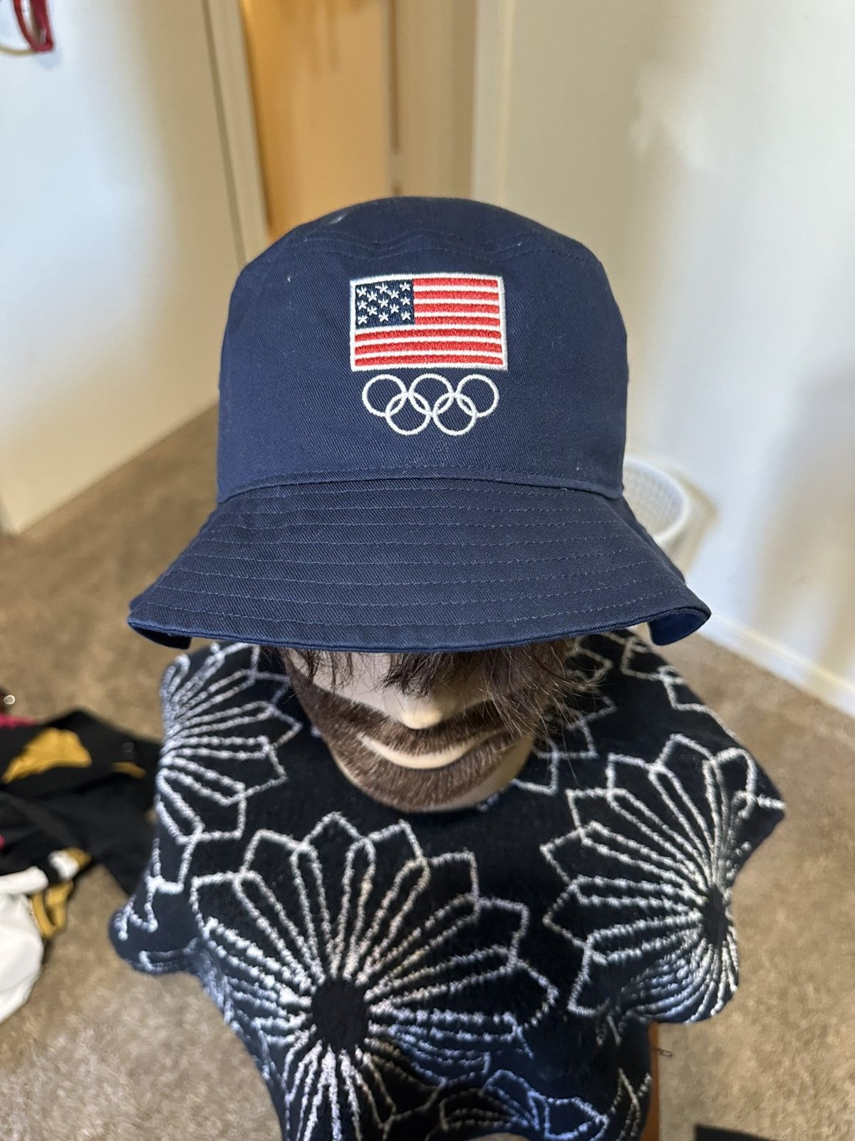 New Era × Vintage Vintage USA Olympic “triple blue” bucket hat 90s Size ONE SIZE - 2 Thumbnail