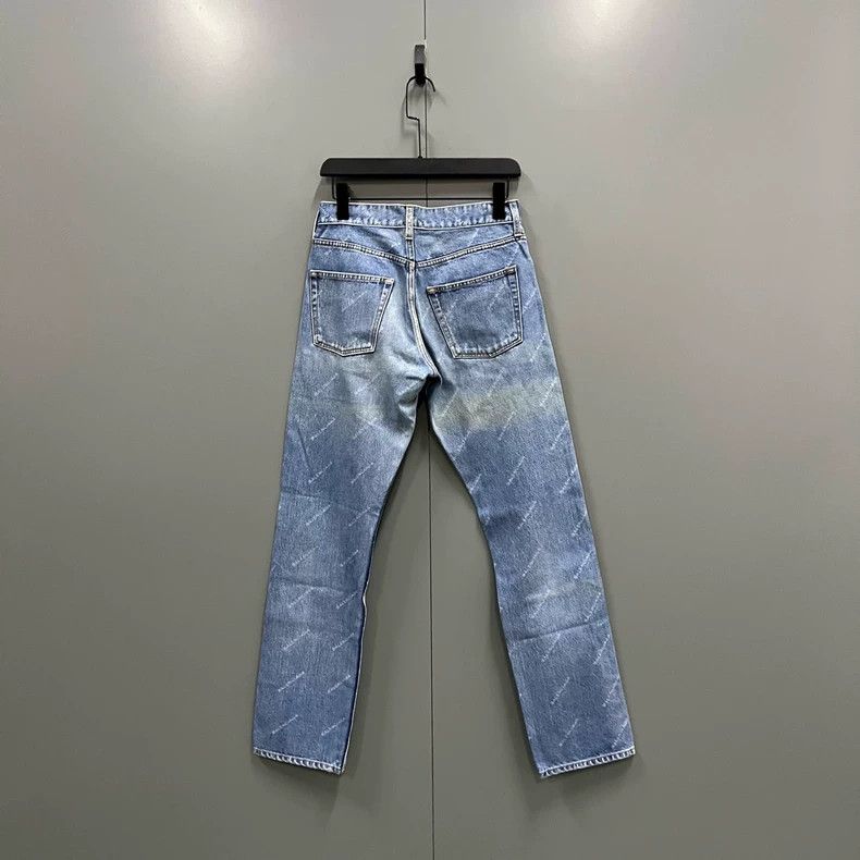 Balenciaga Balenciaga Blue Barrage Logo Denim Pants Size US 26 / EU 42 - 2 Thumbnail