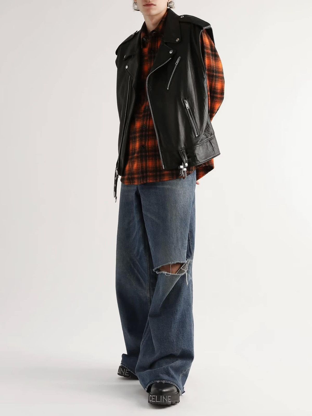 Celine RARE - SS22 Oversized Cowboy Lambskin Biker Vest 52 Size US L / EU 52-54 / 3 - 21 Thumbnail