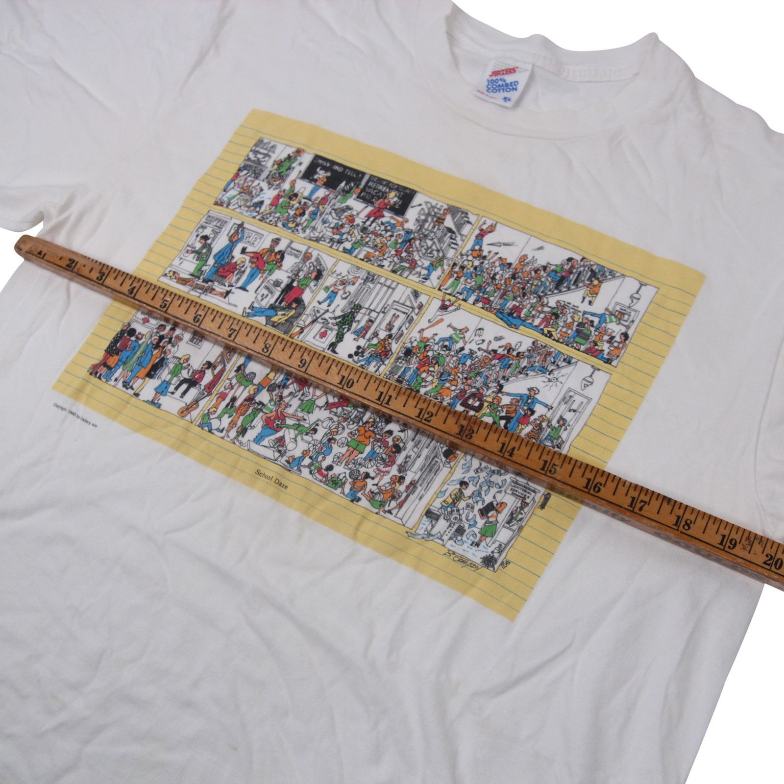 Vintage Vintage B.Johnson "School Daze" Cartoon Graphic Art Shirt Size US XL / EU 56 / 4 - 10 Thumbnail