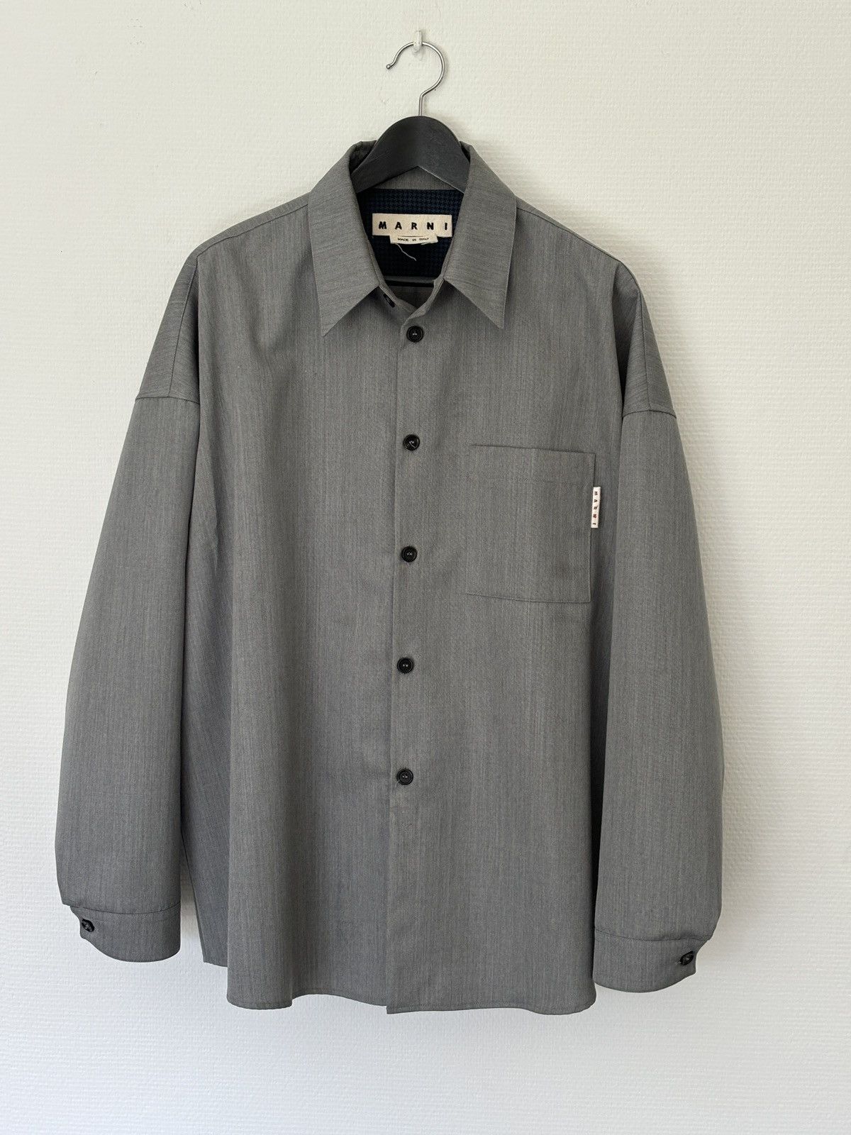 Image of Marni ‘Tropical Wool’ Shirt, Grey, Men's (Size XL)