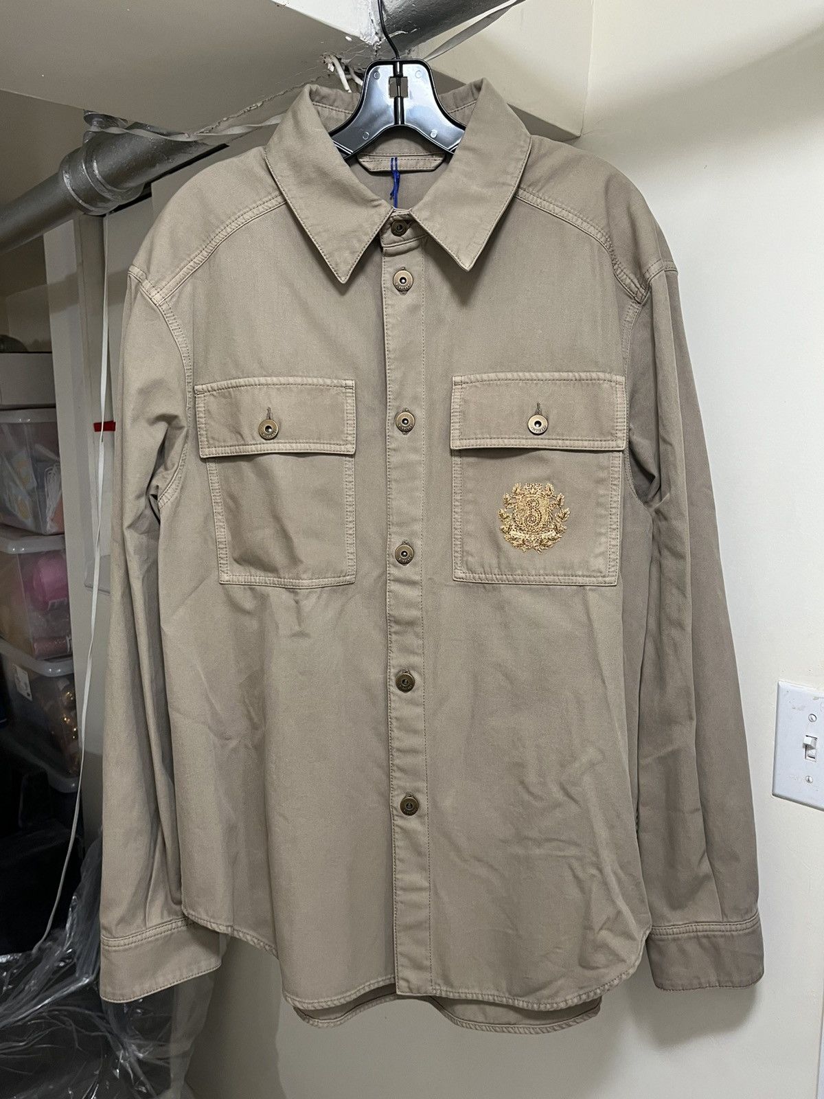 Burberry Burberry Twill Crest Overshirt Sz L Size US L / EU 52-54 / 3 - 2 Thumbnail