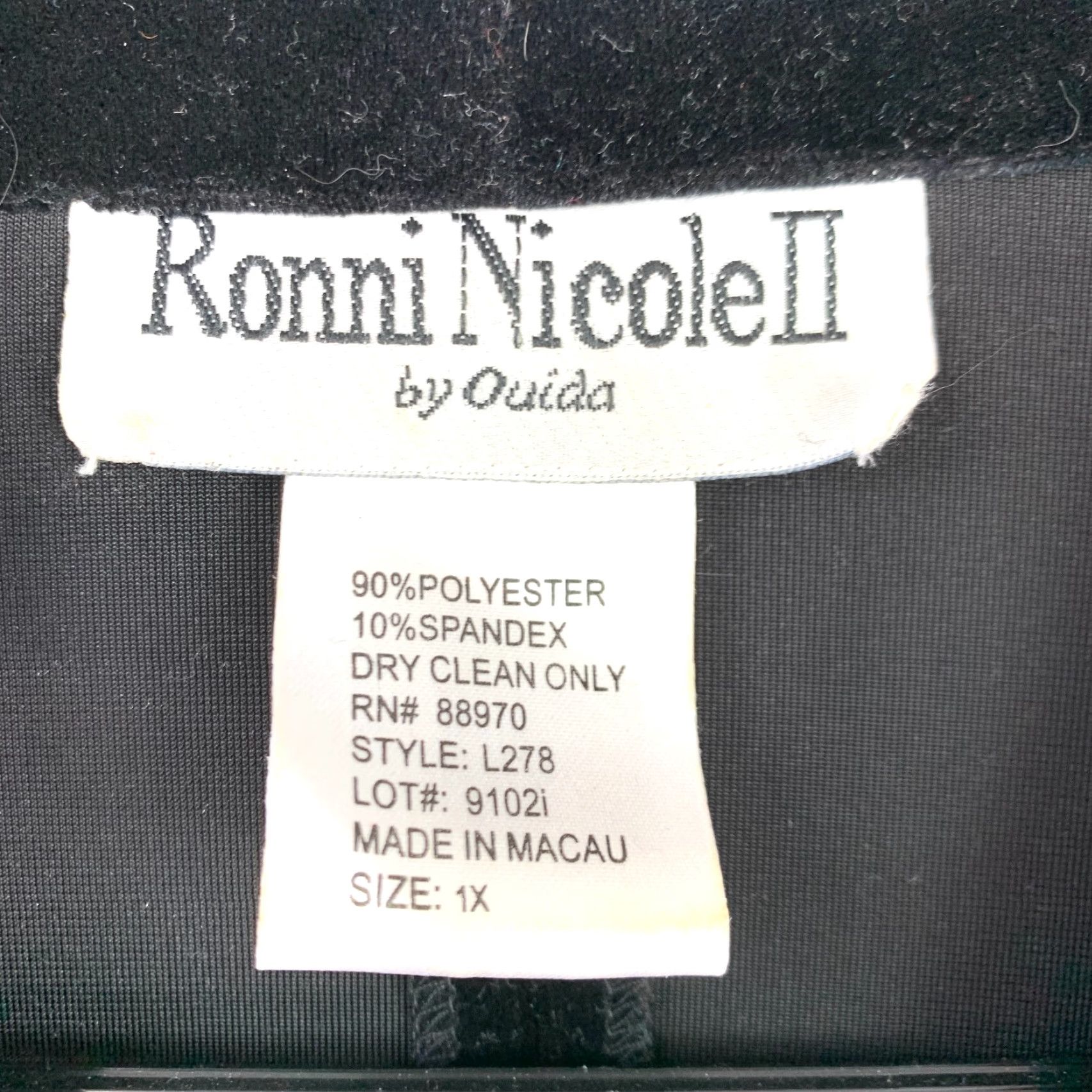 Velvet Ronni Nicole II by Ouida Velvet Button Dress Duster Vintage Black Maxi 1X Goth 1990s Size XL / US 12-14 / IT 48-50 - 3 Thumbnail