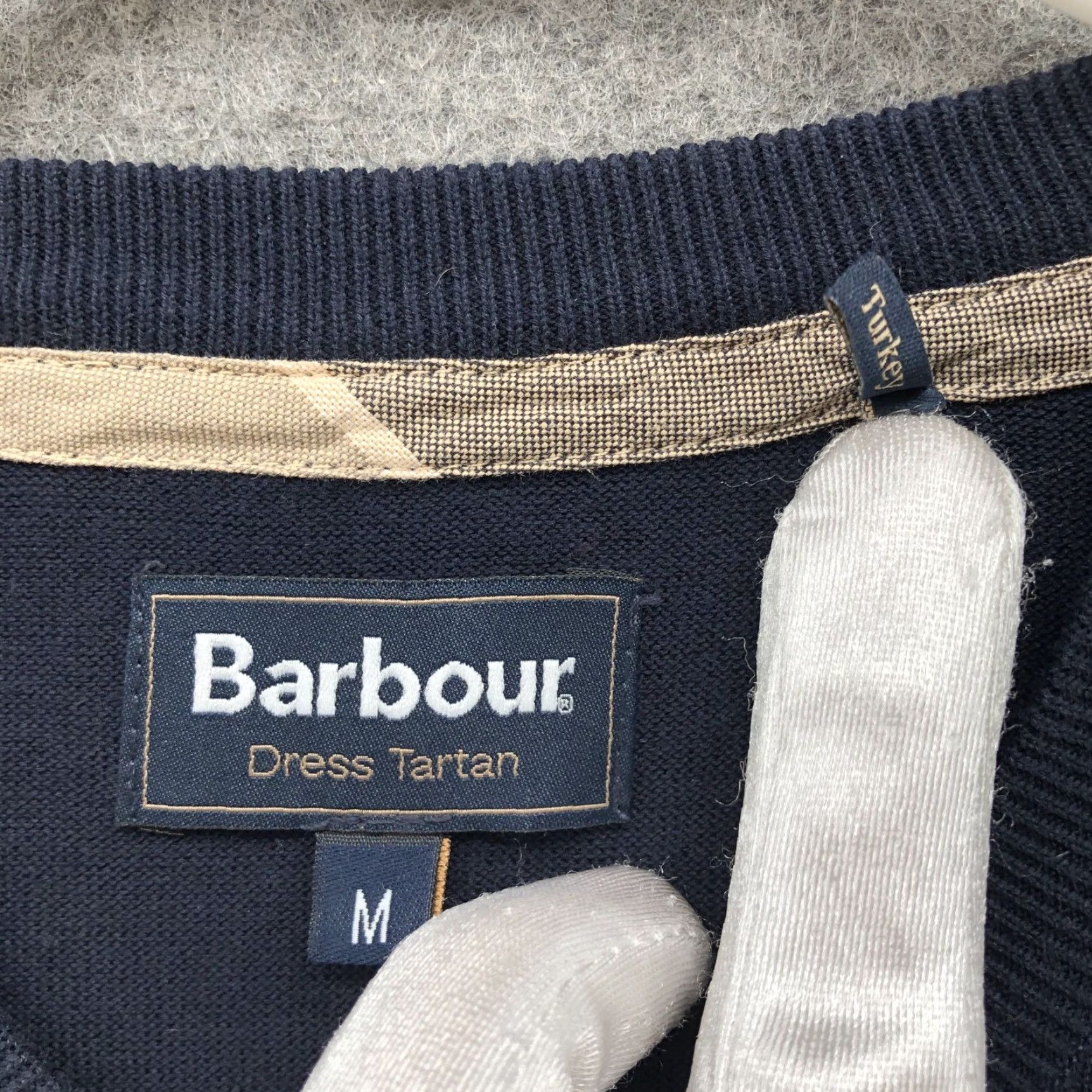 Barbour Barbour V-Neck Sweater Mens M Cotton Navy Blue Elbow Patch Lightweight Regular Knit Pullover Casual Winter Fall Spring Long Sleeve Logo Pattern: Solid Size US M / EU 48-50 / 2 - 6 Thumbnail