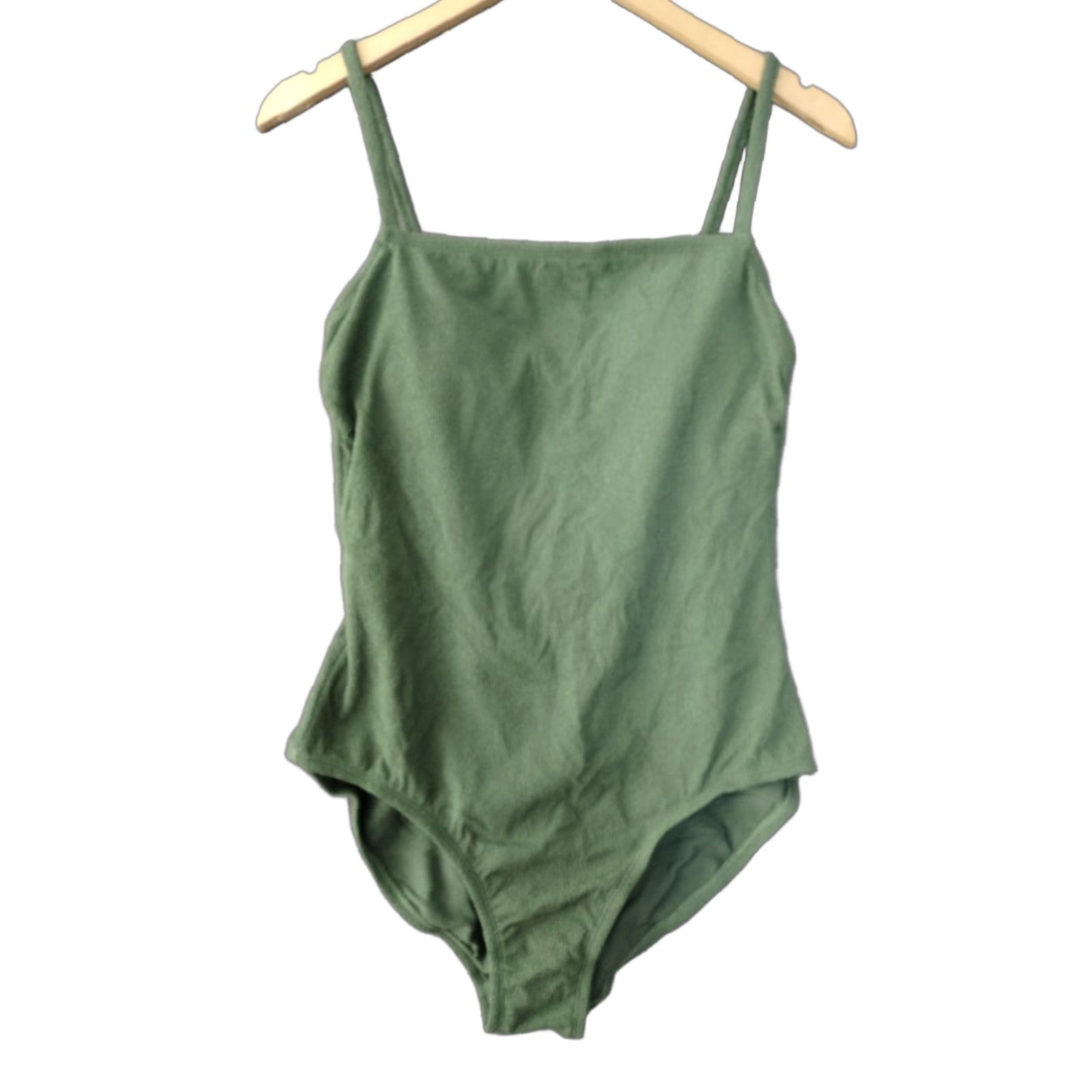 Vintage Kona Sol Women's One Piece Spaghetti Cut Out Back Solid Green Swimsuit L 12-14 Size ONE SIZE - 1 Thumbnail